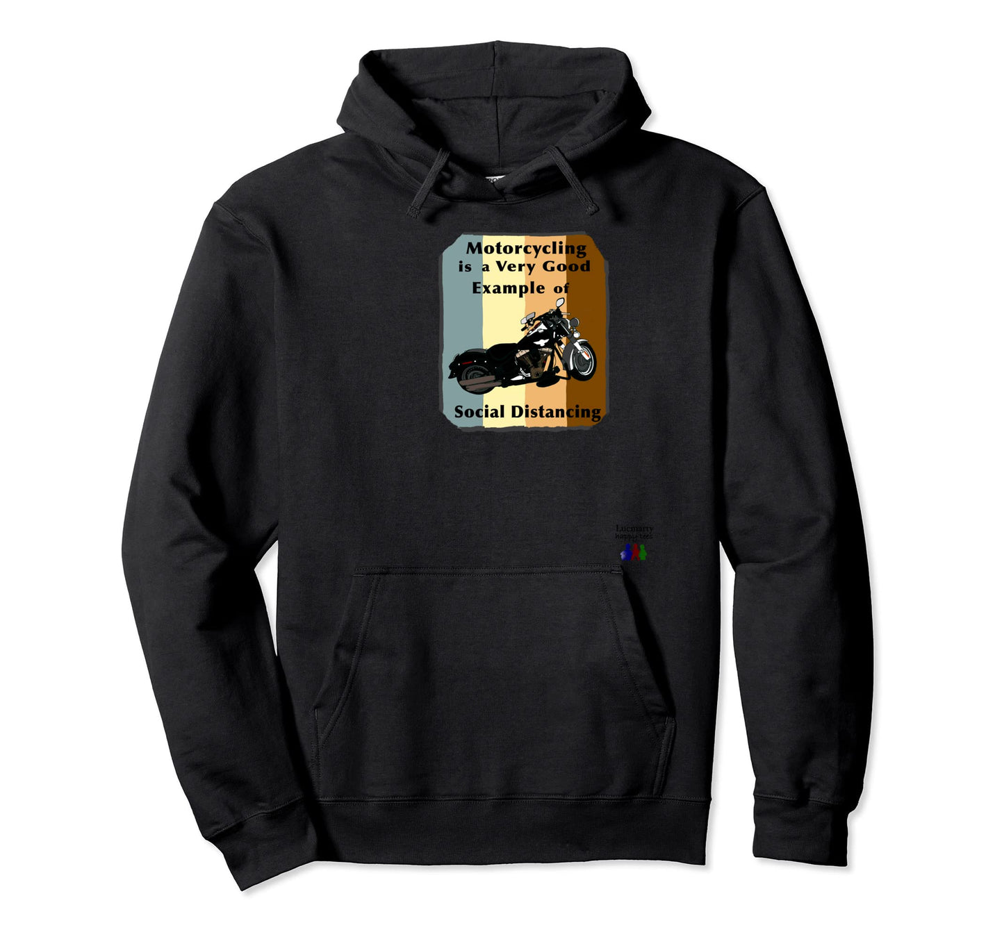 Lucmarty Motorcycling Social Distancing Hoodie - Graphic Print for Adults - T-Shirt, Sweatshirt, Hoodie