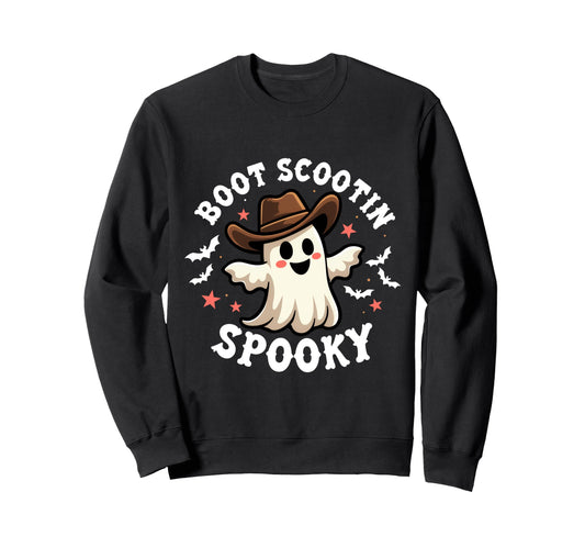 Boot Scootin Spooky Western Sweatshirt - Aesthetic Graphic for Adults - T-Shirt, Sweatshirt, Hoodie
