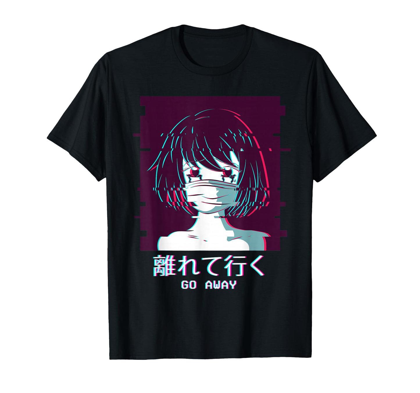 Go Away Anime Vaporwave T-Shirt - Casual Everyday Wear for Adults - T-Shirt, Sweatshirt, Hoodie