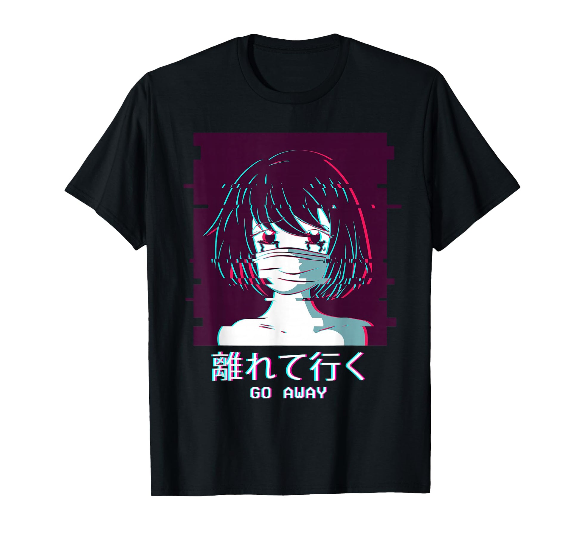 Go Away Anime Vaporwave T-Shirt - Casual Everyday Wear for Adults - T-Shirt, Sweatshirt, Hoodie