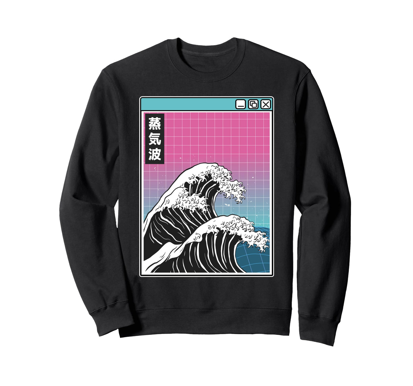 Kanagawa Wave Japan Pastel 80S Otaku Sweatshirt - Graphic Print for Adults - T-Shirt, Sweatshirt, Hoodie