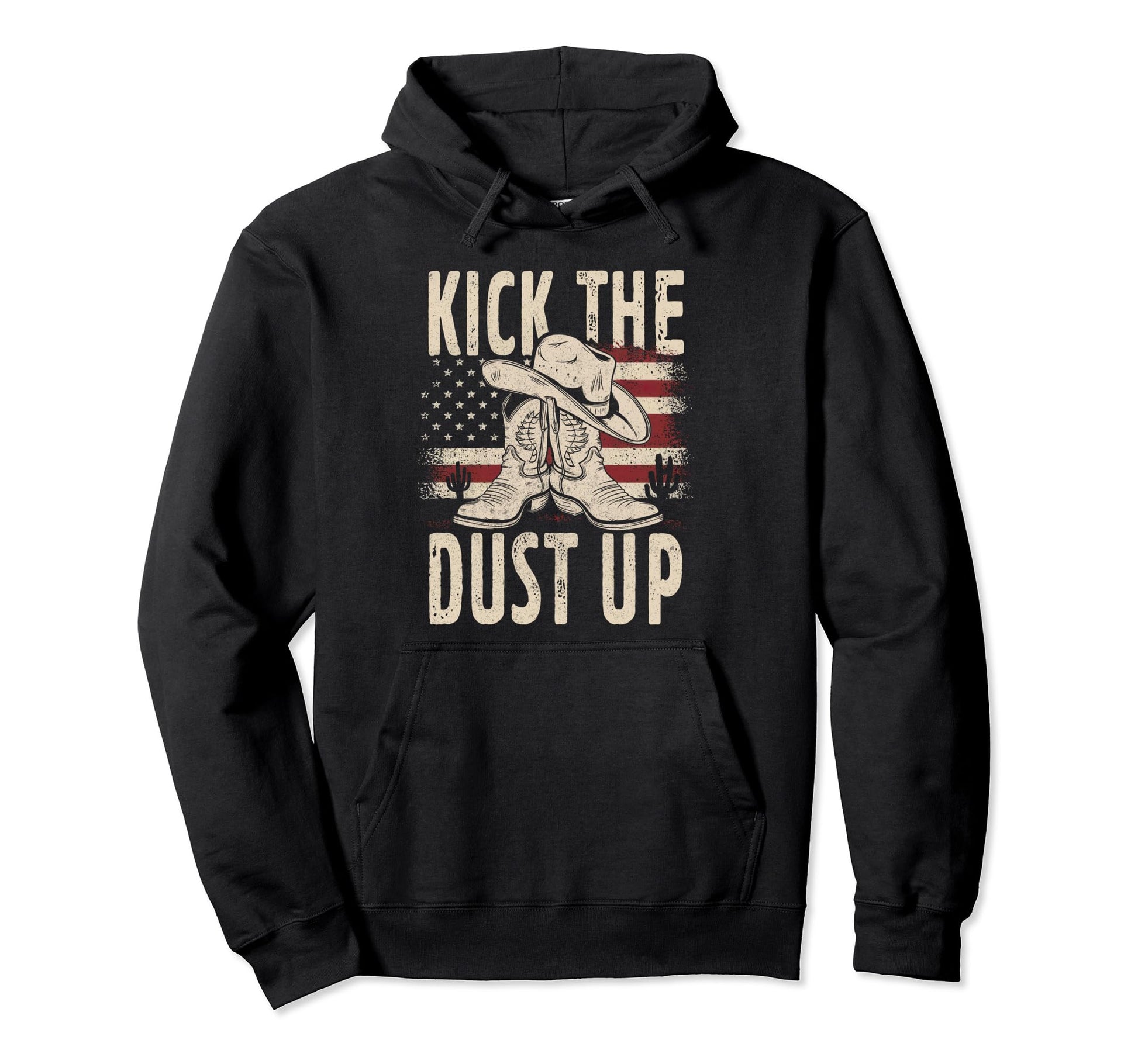 Kick Dust Up Cowboy Hat Western Country Hoodie - Trendy Graphic Men Women - T-Shirt, Sweatshirt, Hoodie