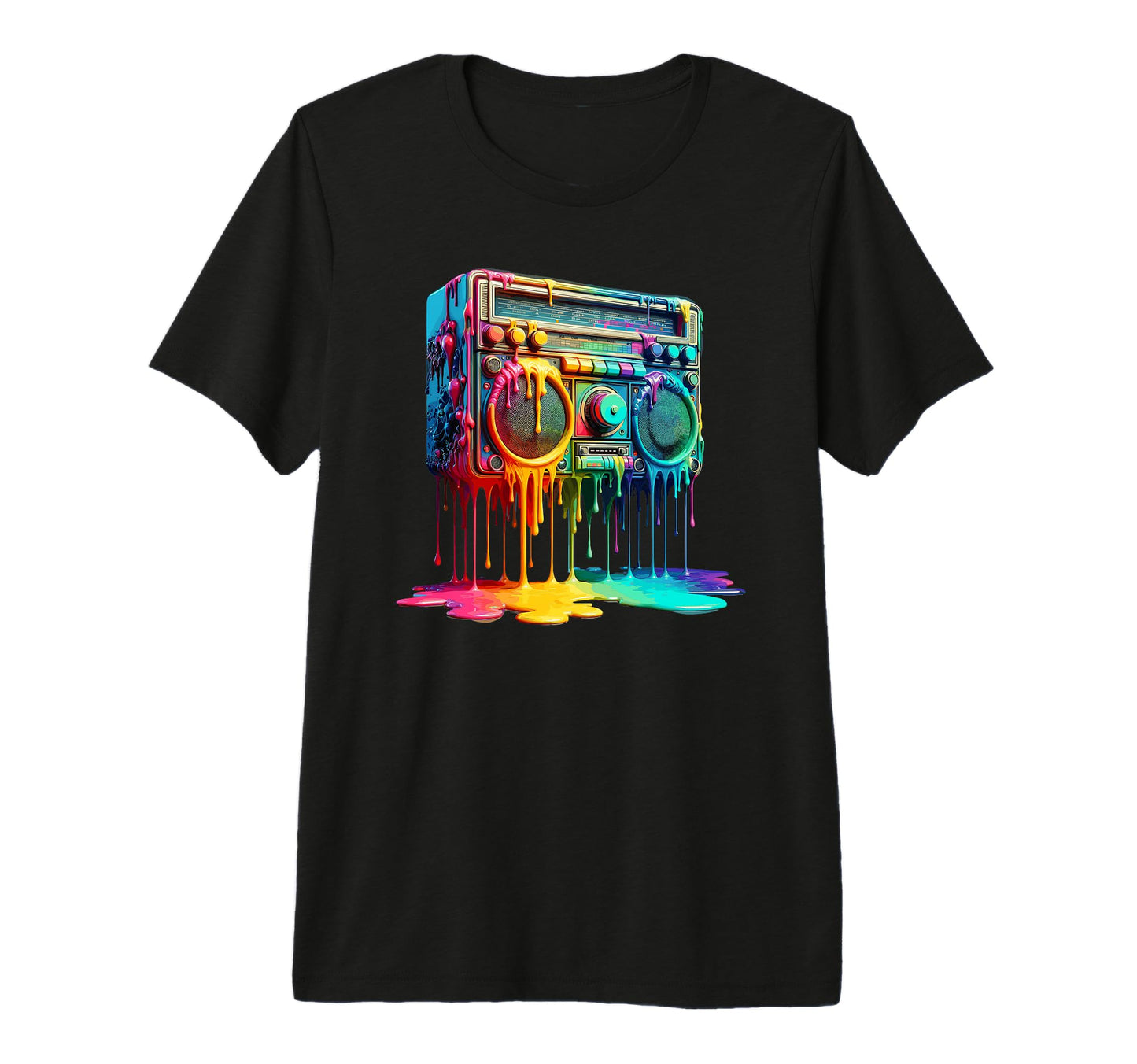 Dripping Paint Boombox Old T-Shirt - Casual Everyday Wear for Adults - T-Shirt, Sweatshirt, Hoodie