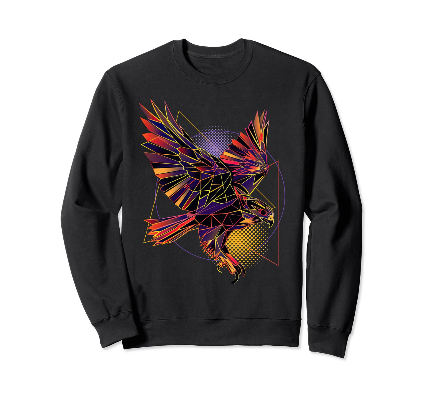 Vaporwave Geometric Falcon 80S Sweatshirt - Streetwear Style Men Women - T-Shirt, Sweatshirt, Hoodie