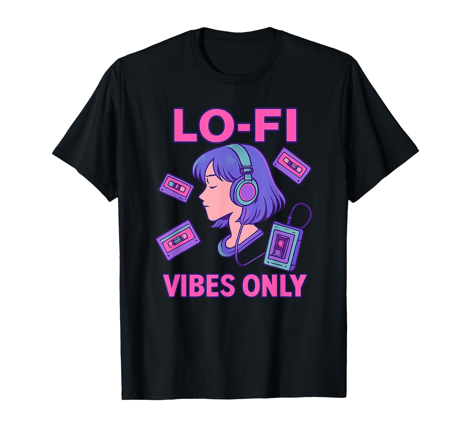 Lo Fi Vibes Only Anime Pixel T-Shirt - Aesthetic Graphic for Adults - T-Shirt, Sweatshirt, Hoodie
