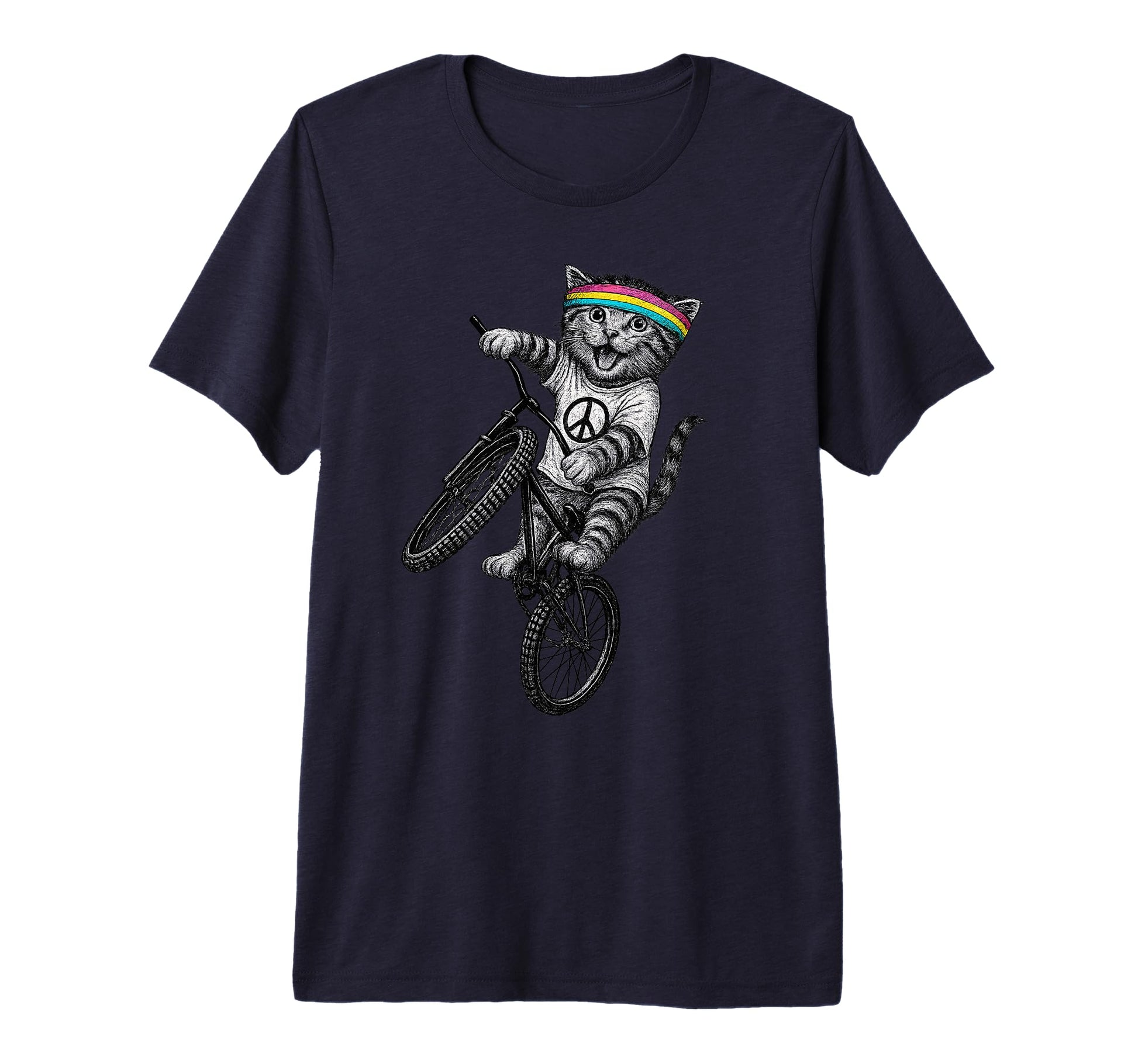 Cat Bike Kitten Wheelie Trick Cycling T-Shirt - Trendy Graphic Men Women - T-Shirt, Sweatshirt, Hoodie