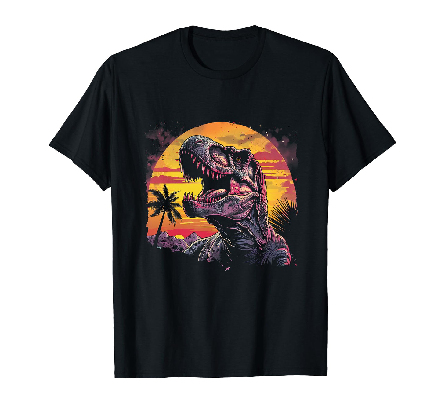 T Rex Dinosaur Vaporwave Synthwave T-Shirt - Novelty Apparel for Adults - T-Shirt, Sweatshirt, Hoodie
