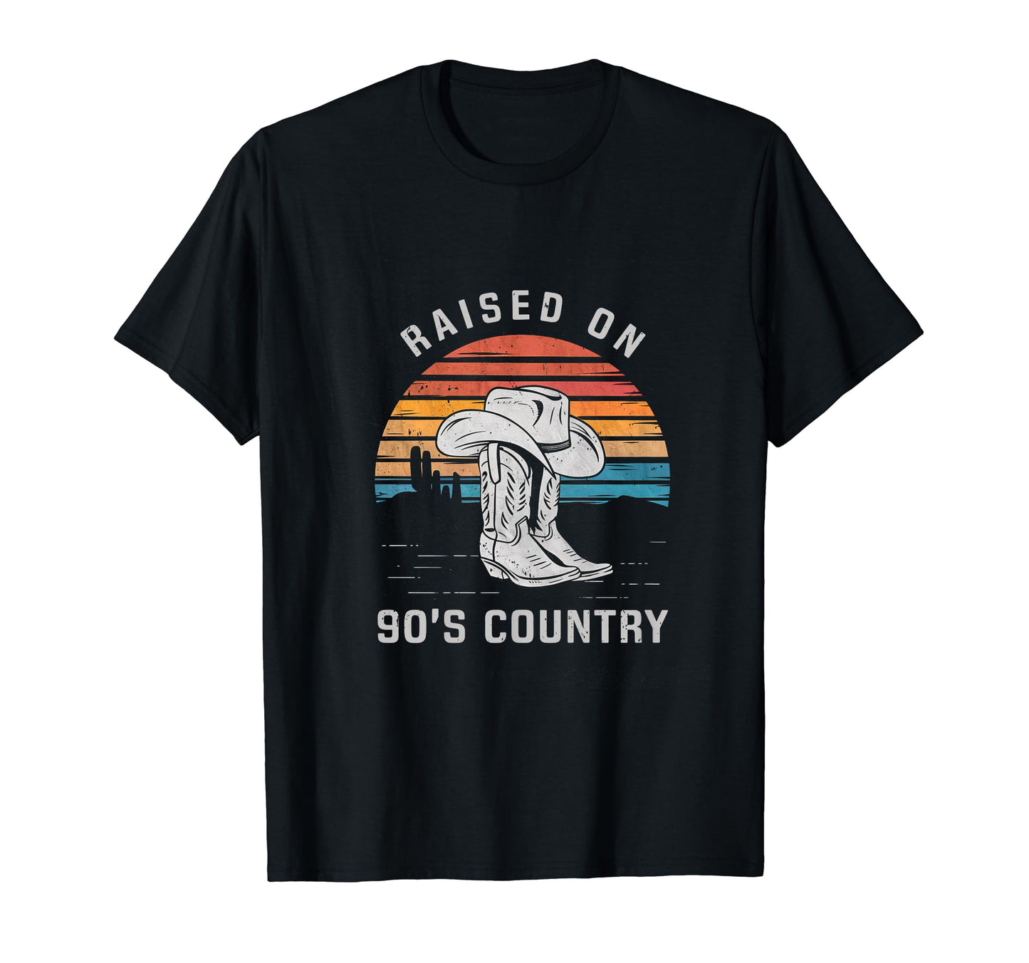Raised 90S Country Music Cowboy T-Shirt - Custom Art Print for Adults - T-Shirt, Sweatshirt, Hoodie