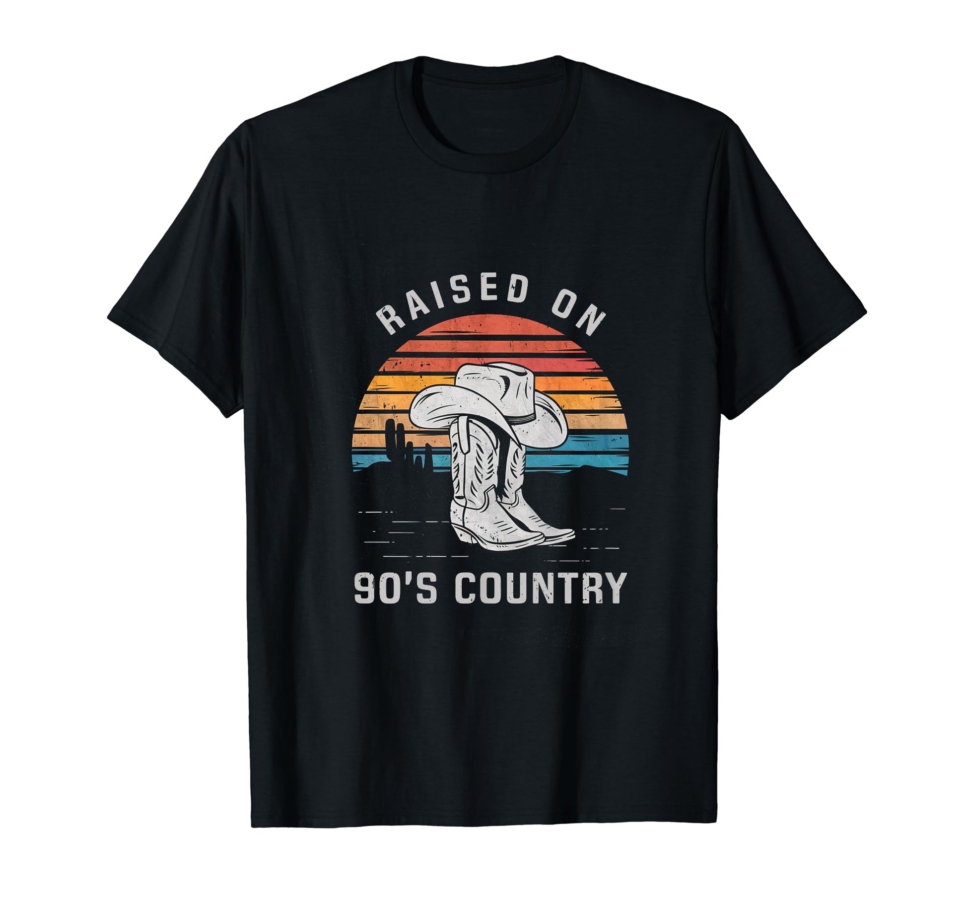 Raised 90S Country Music Cowboy T-Shirt - Custom Art Print for Adults - T-Shirt, Sweatshirt, Hoodie