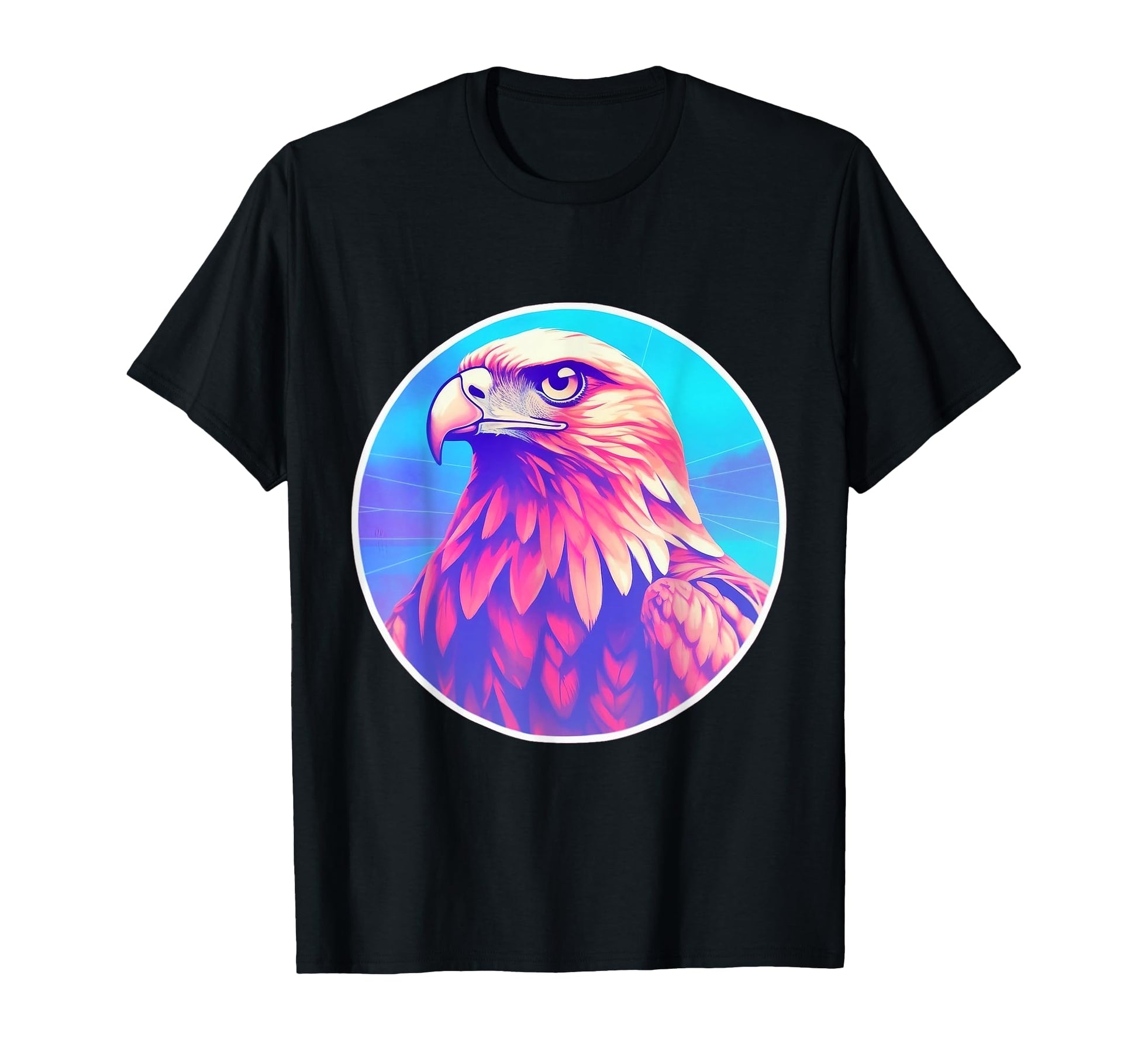 Vaporwave Aesthetic Red Tailed Hawk T-Shirt - Fun Novelty Design Men Women - T-Shirt, Sweatshirt, Hoodie