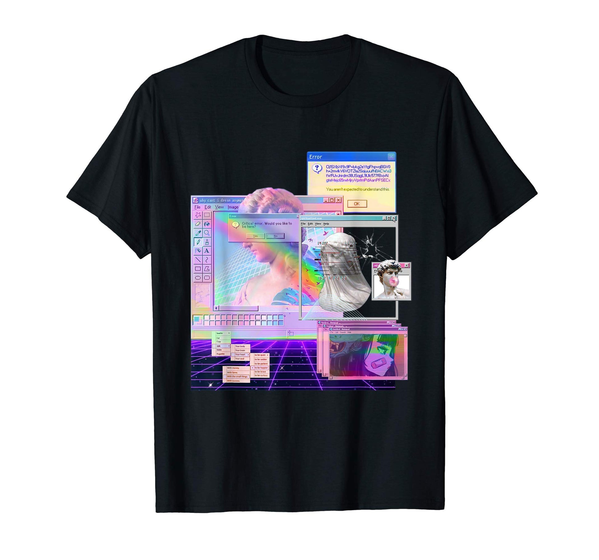 Trippy Cyber Aesthetic Vaporwave T-Shirt - Unique Graphic for Adults - T-Shirt, Sweatshirt, Hoodie