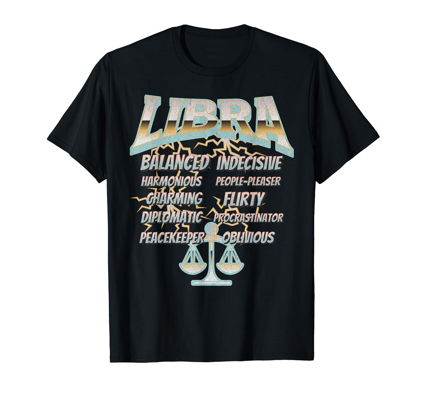90S Rock Libra Zodiac Birthday Traits T-Shirt - Custom Art Print Men Women - T-Shirt, Sweatshirt, Hoodie