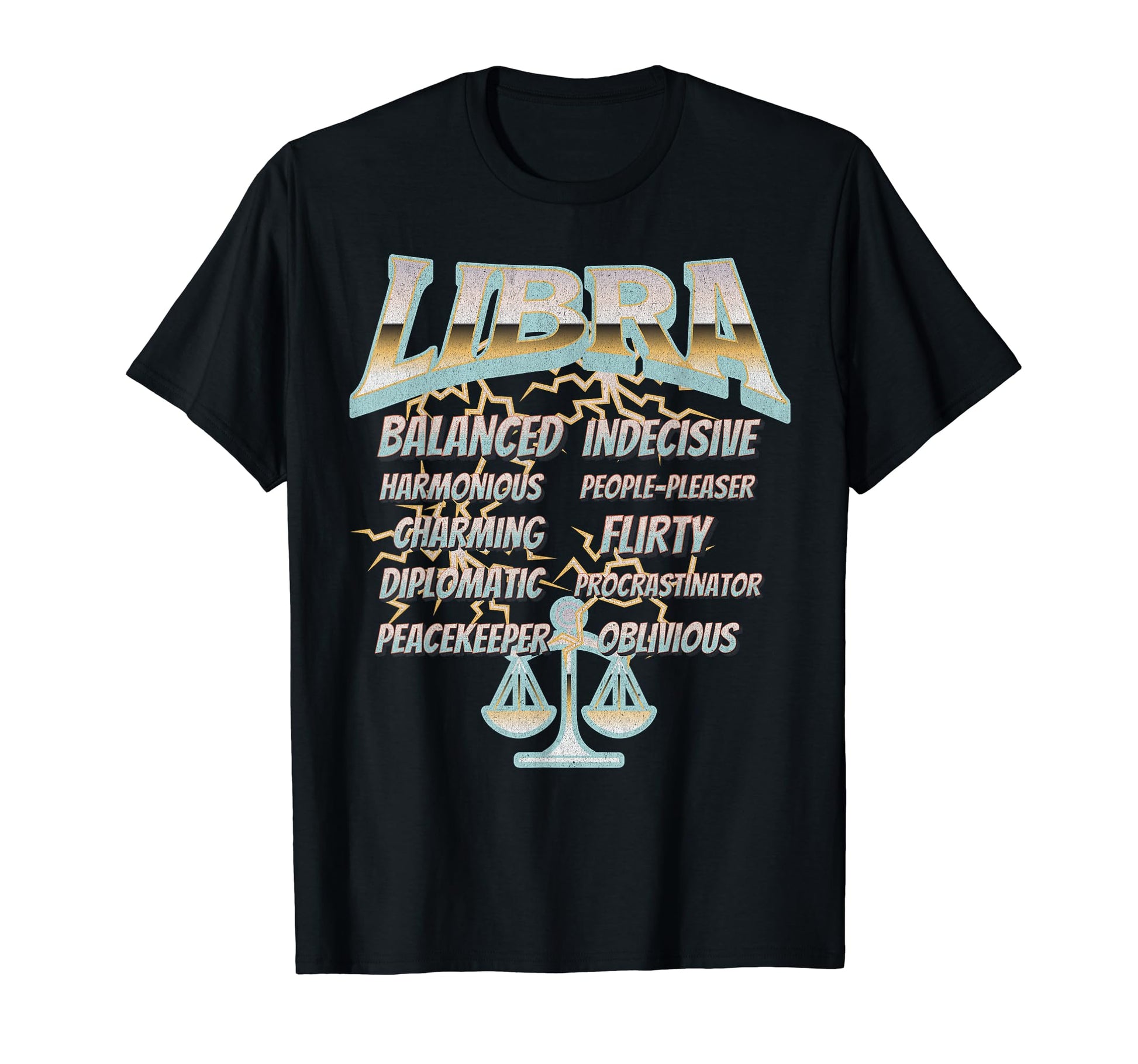 90S Rock Libra Zodiac Birthday Traits T-Shirt - Custom Art Print Men Women - T-Shirt, Sweatshirt, Hoodie