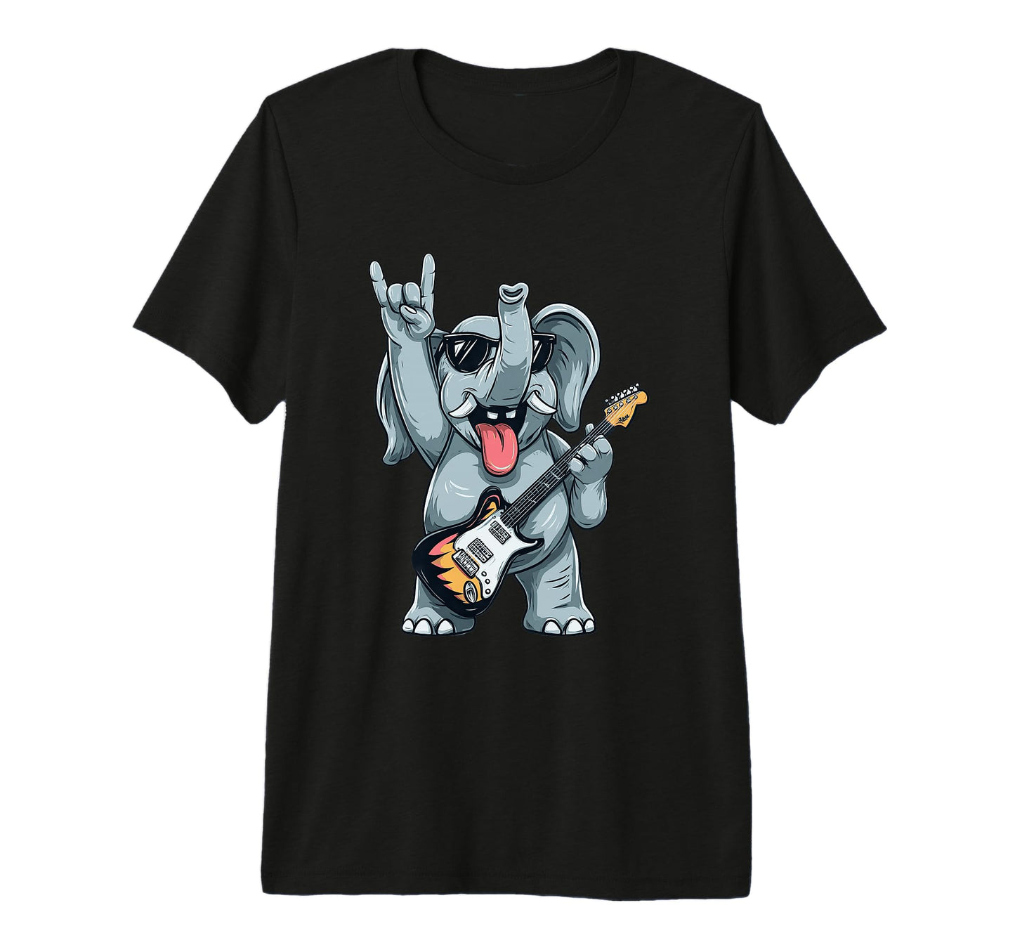 Funny Rock Elephant Guitar Player Tri T-Shirt - Streetwear Style Men Women - T-Shirt, Sweatshirt, Hoodie