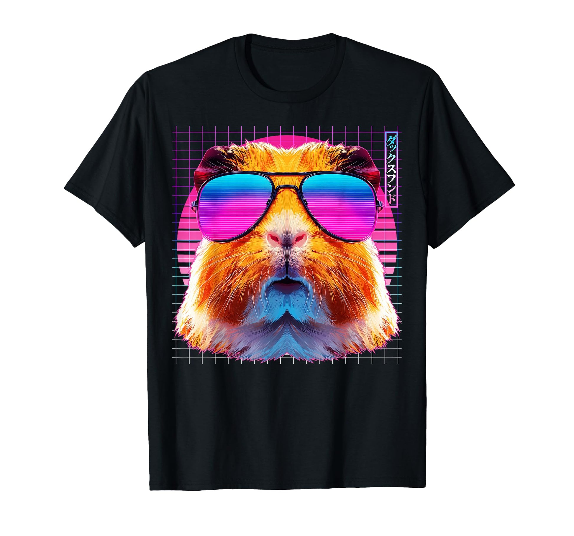 Guinea Pig Sunglasses Pet Vaporwave T-Shirt - Custom Art Print Men Women - T-Shirt, Sweatshirt, Hoodie