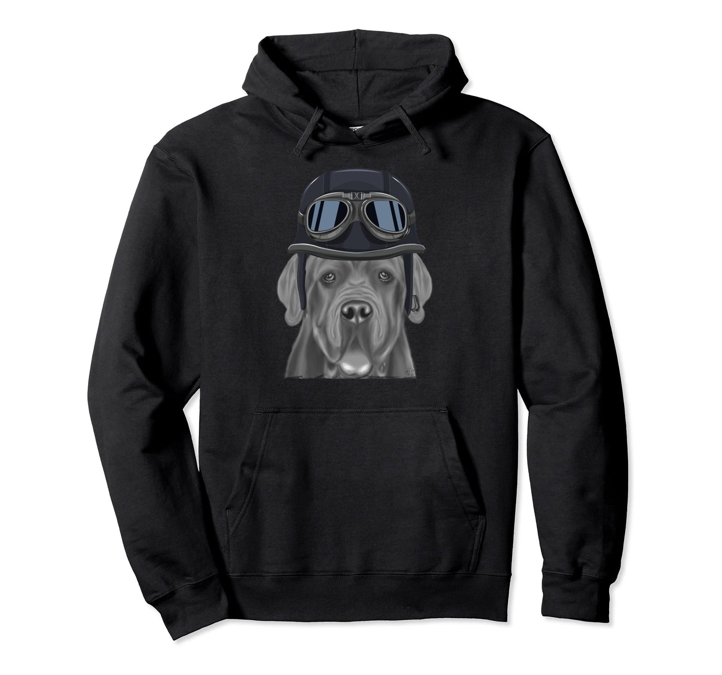 Neapolitan Mastiff Wearing Motorcycle Hoodie - Streetwear Style for Adults - T-Shirt, Sweatshirt, Hoodie