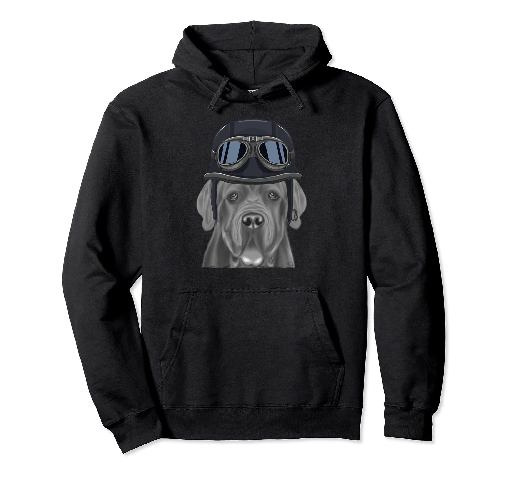 Neapolitan Mastiff Wearing Motorcycle Hoodie - Streetwear Style for Adults - T-Shirt, Sweatshirt, Hoodie