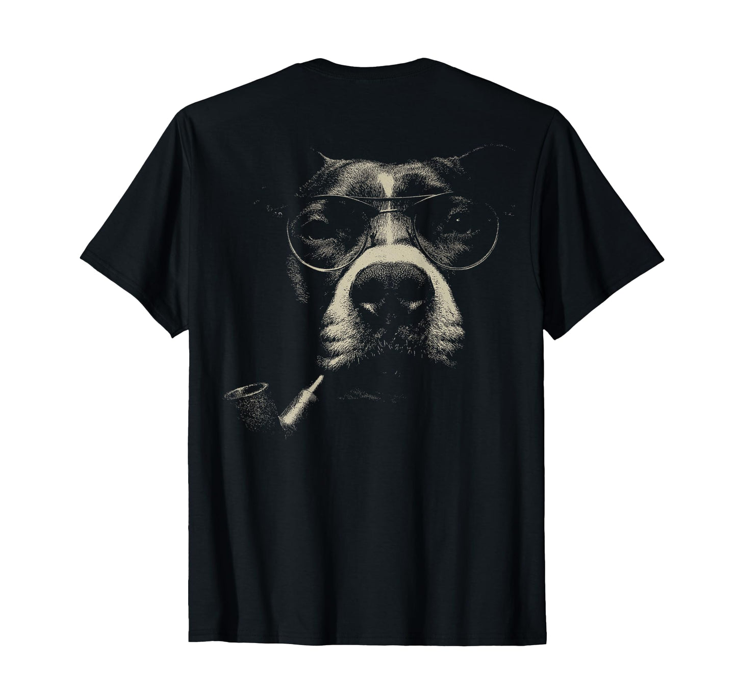 Pitbull Smoking Pipe Glasses Grunge T-Shirt - Unique Graphic Men Women - T-Shirt, Sweatshirt, Hoodie