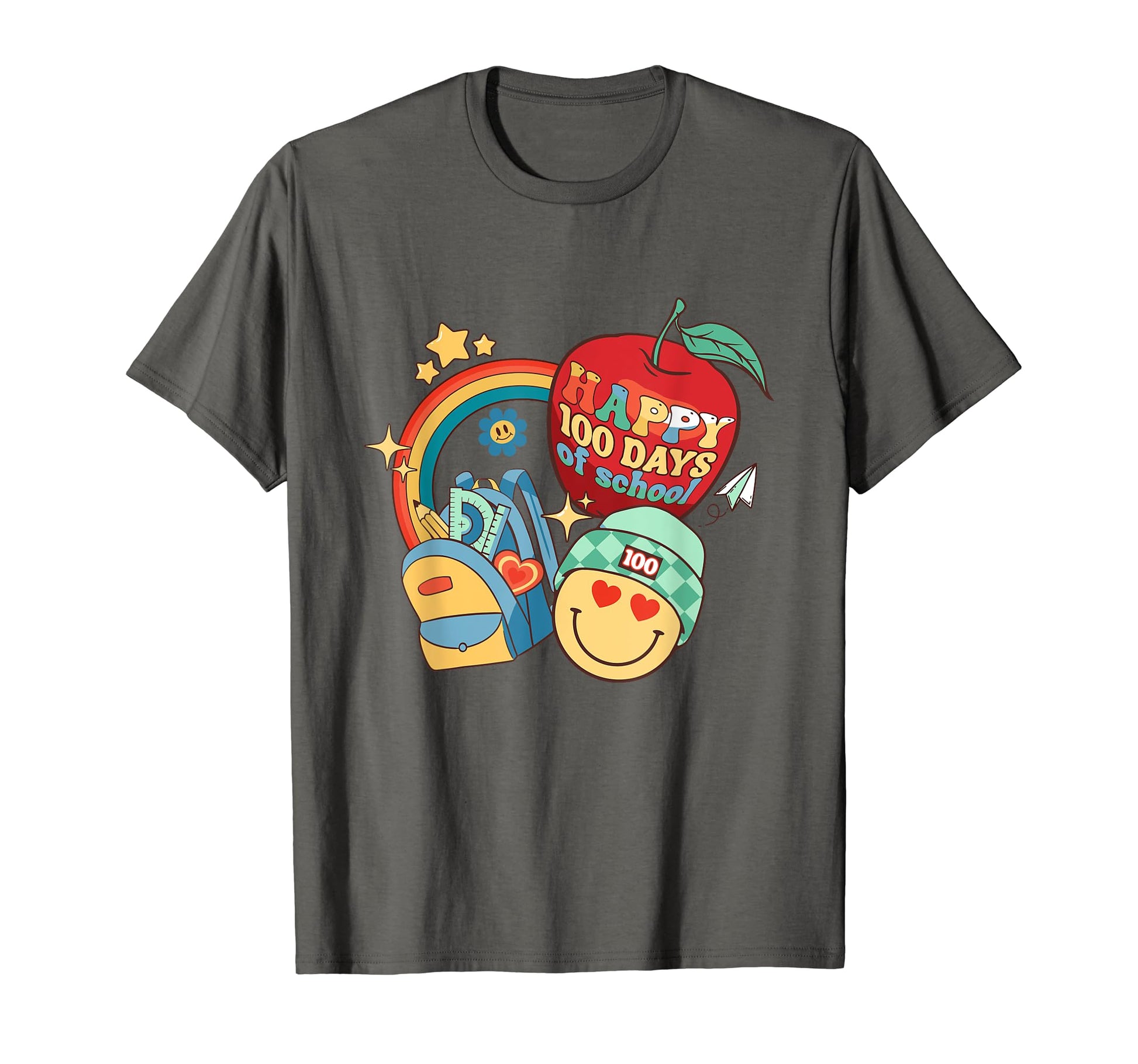 Rainbow Happy 100Th Day School 100 Days T-Shirt - Streetwear Style Unisex - T-Shirt, Sweatshirt, Hoodie