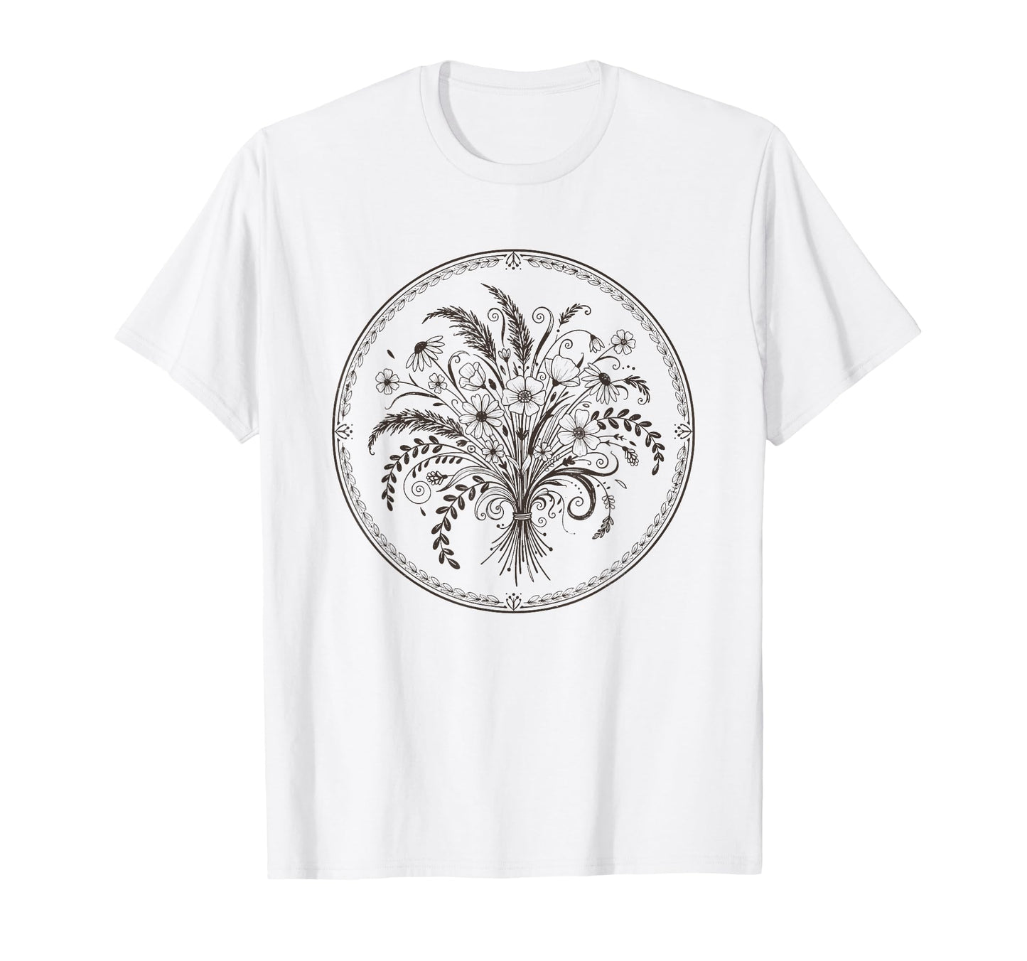 Boho Wildflowers Watercolor Floral T-Shirt - Fun Novelty Design Men Women - T-Shirt, Sweatshirt, Hoodie