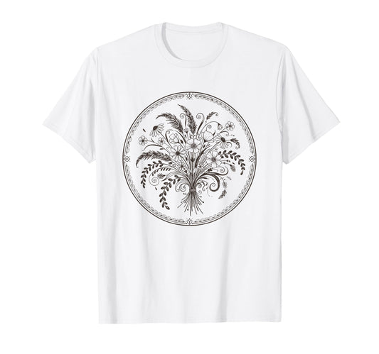 Boho Wildflowers Watercolor Floral T-Shirt - Fun Novelty Design Men Women - T-Shirt, Sweatshirt, Hoodie