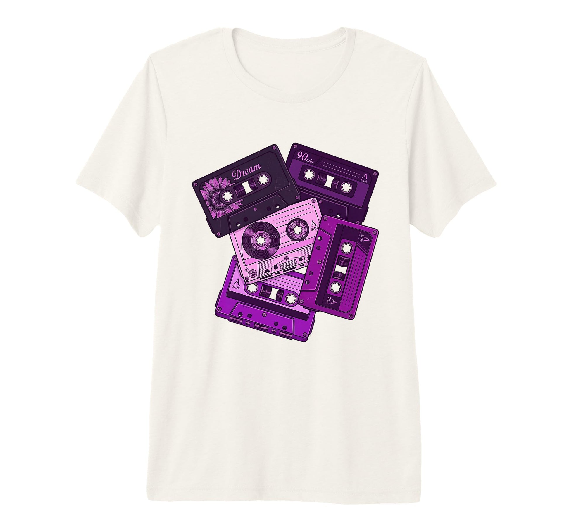 Purple Cassette Tape Music 80S 90S Old T-Shirt - Custom Art Print Unisex - T-Shirt, Sweatshirt, Hoodie