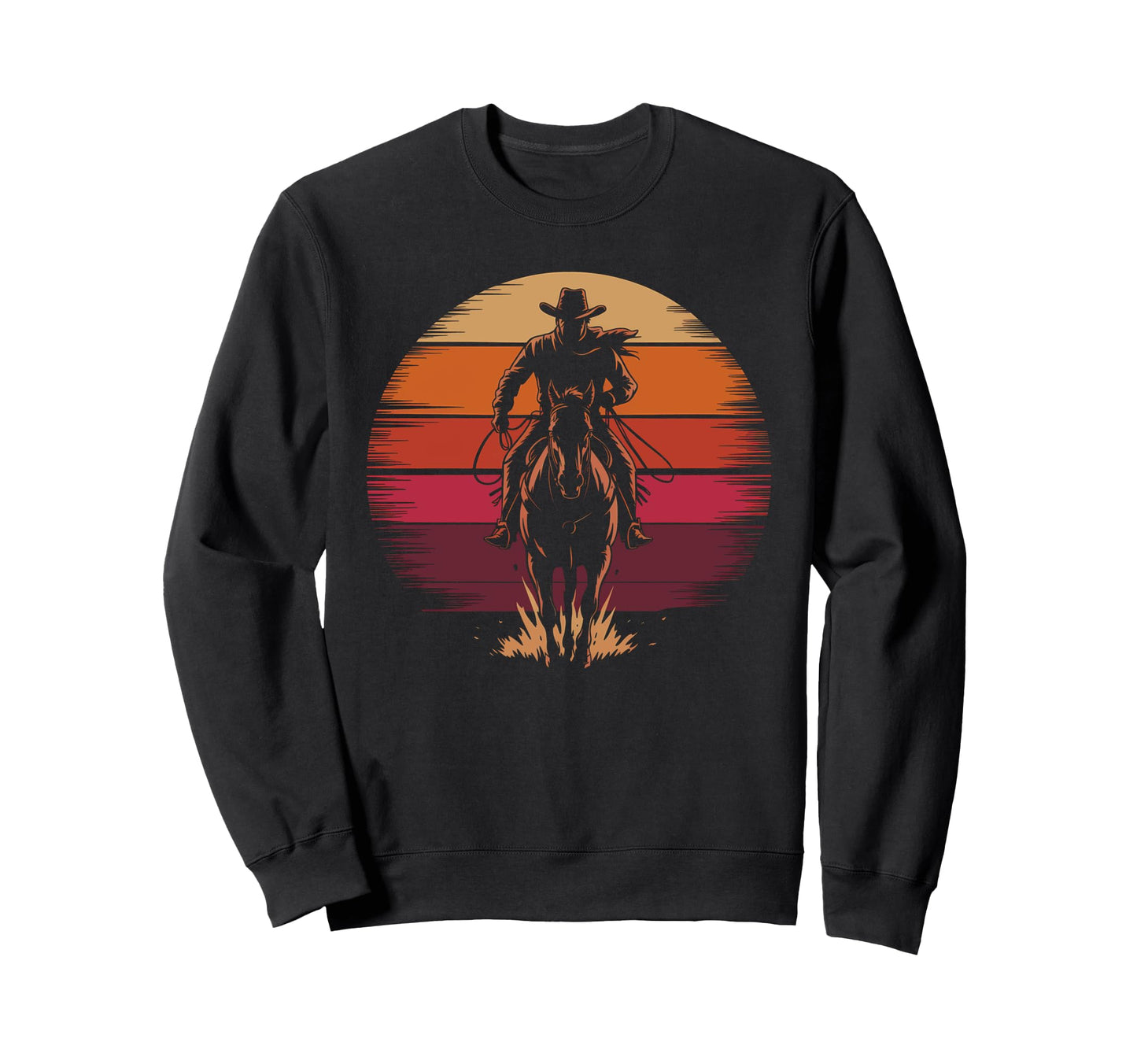 Cowboy Rodeo Bucking Horse Riding Sweatshirt - Unique Graphic Unisex - T-Shirt, Sweatshirt, Hoodie