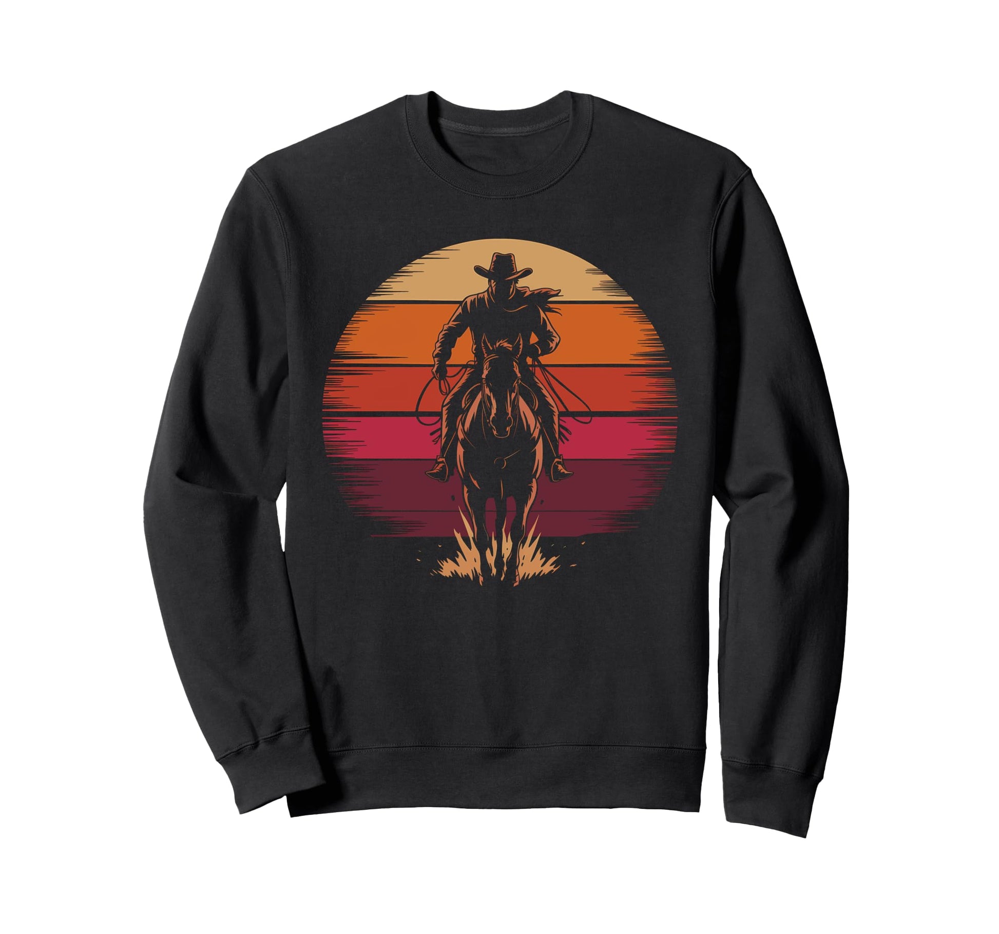 Cowboy Rodeo Bucking Horse Riding Sweatshirt - Unique Graphic Unisex - T-Shirt, Sweatshirt, Hoodie