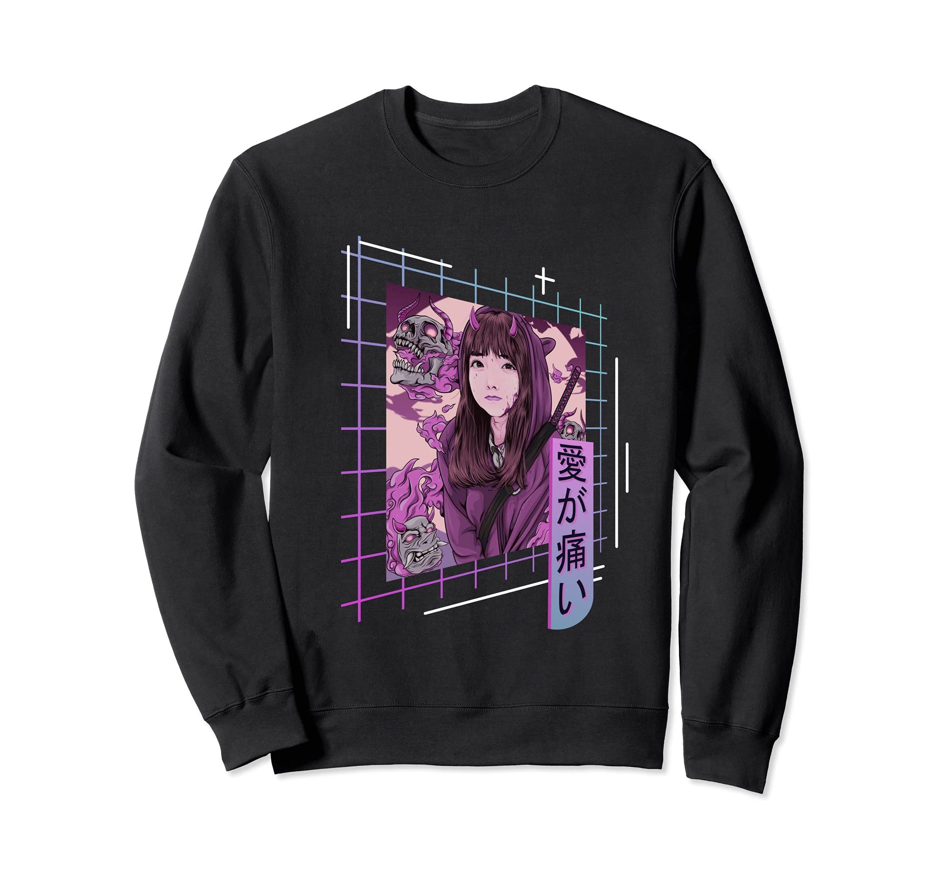 Japanese Demon Japan 80S Sweatshirt - Fun Novelty Design for Adults - T-Shirt, Sweatshirt, Hoodie