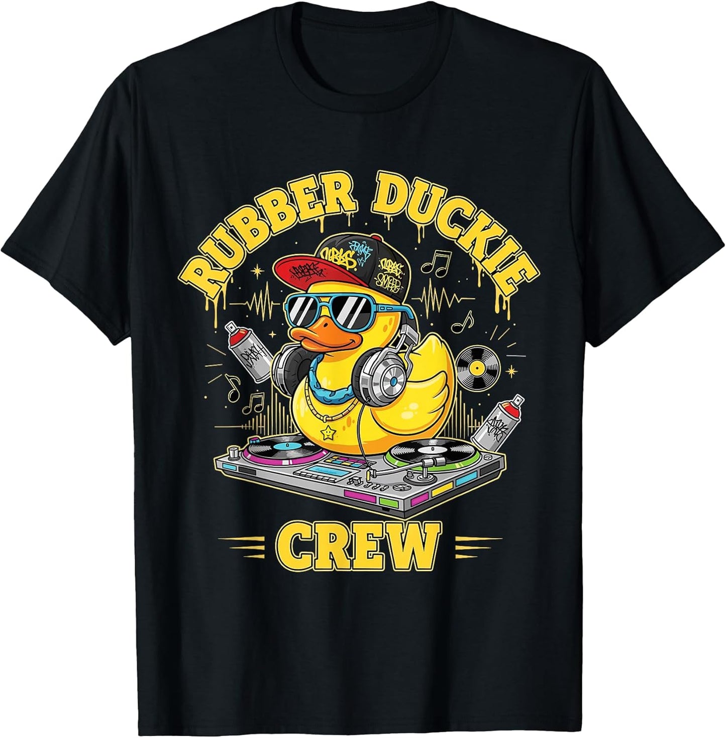 Funny Hip Hop Rubber Duck DJ Rap Designs - Adult & Kids T-Shirts, Sweatshirts & Hoodies apparel design preview 1