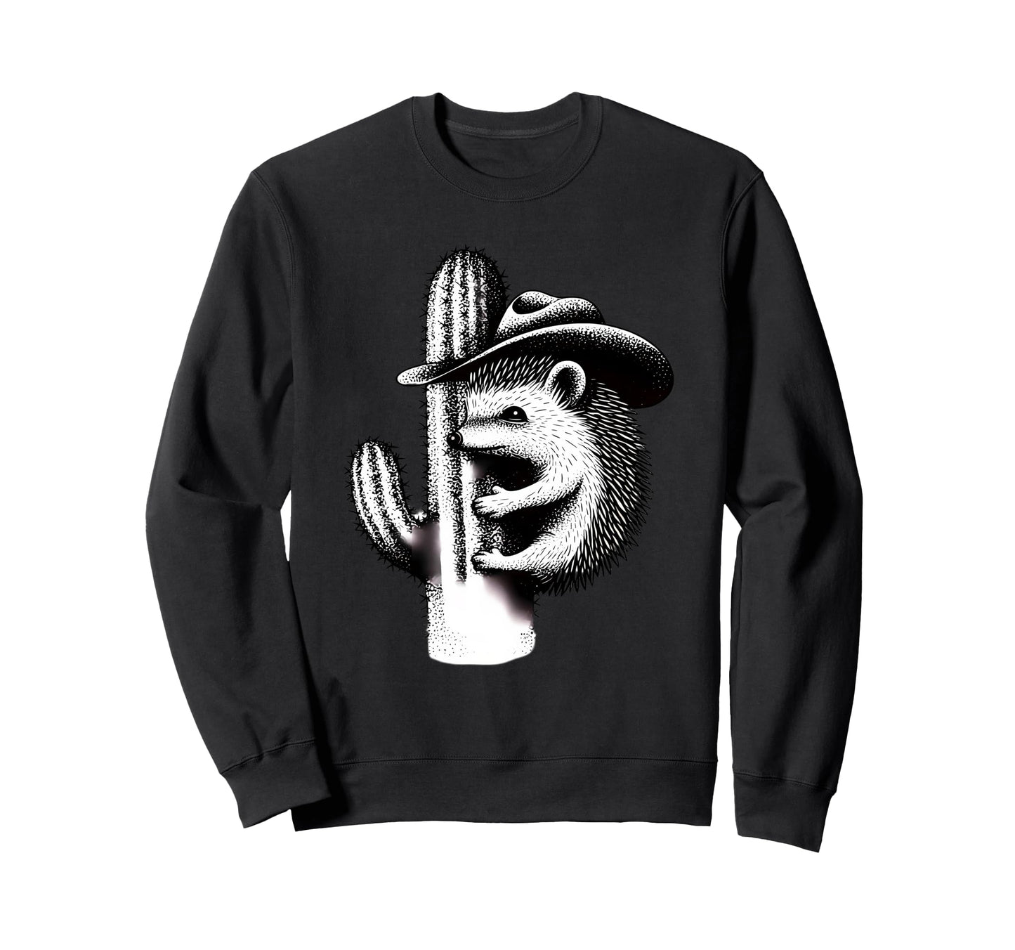 Country Cowboy Hedgehog Rodeo Sweatshirt - Casual Everyday Wear for Adults - T-Shirt, Sweatshirt, Hoodie