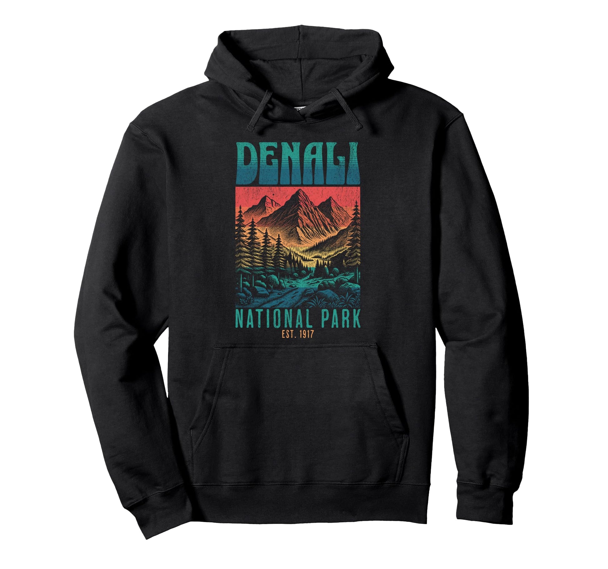 Denali National Park Mountains Hiking Hoodie - Graphic Print Unisex - T-Shirt, Sweatshirt, Hoodie