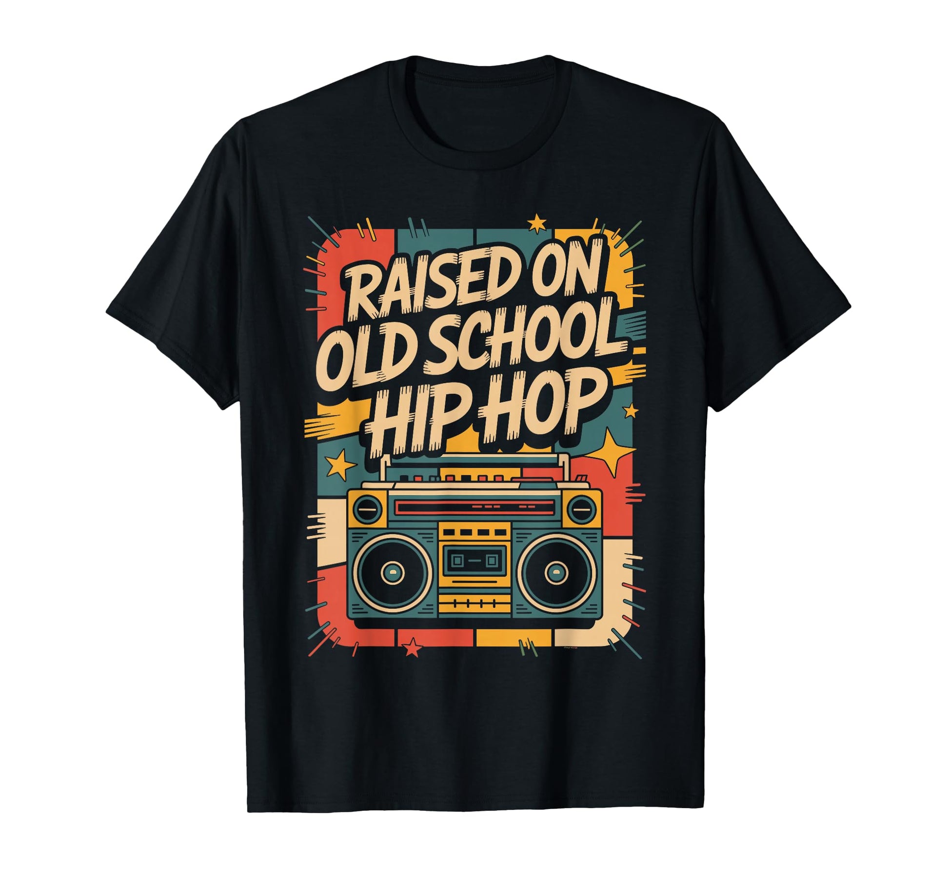 Raised Old School Hip Hop Rap T-Shirt - Custom Art Print for Adults - T-Shirt, Sweatshirt, Hoodie