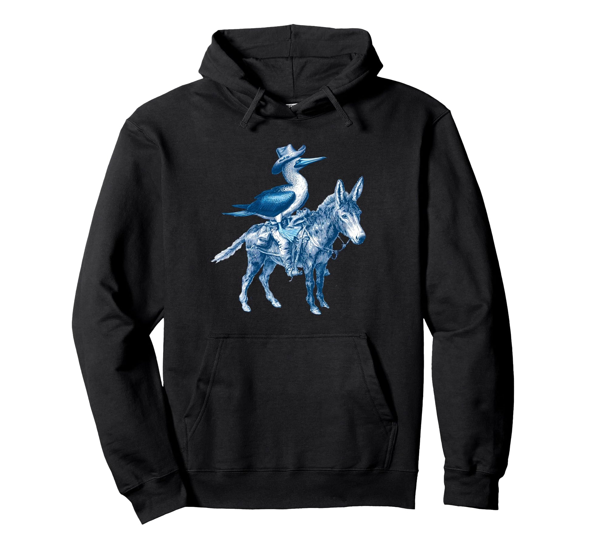 Blue Footed Booby Cowboy Cowgirl Hoodie - Fun Novelty Design for Adults - T-Shirt, Sweatshirt, Hoodie