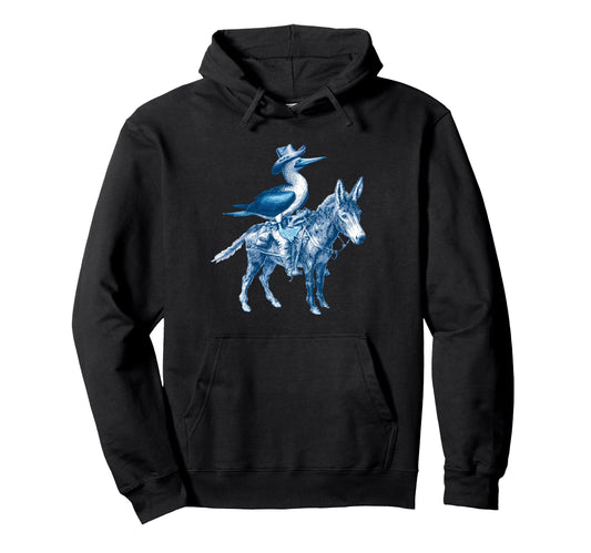 Blue Footed Booby Cowboy Cowgirl Hoodie - Fun Novelty Design for Adults - T-Shirt, Sweatshirt, Hoodie