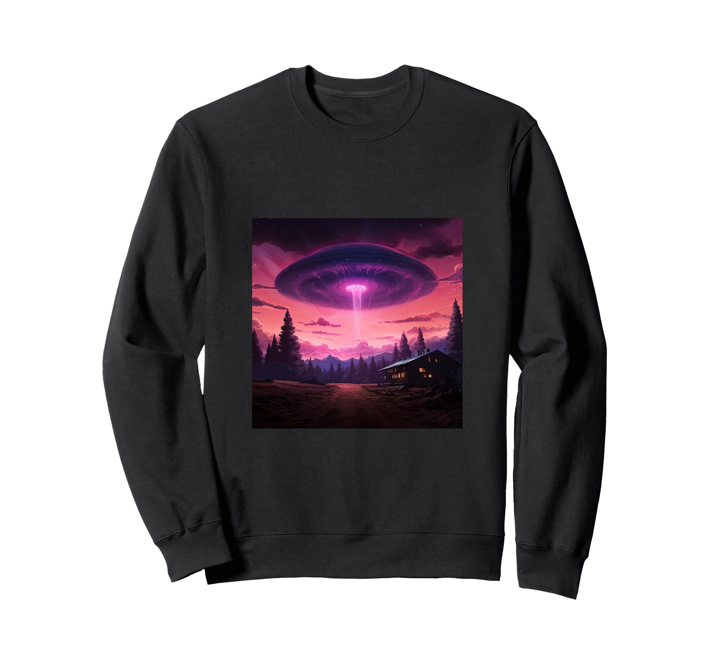 Alien Abduction Alien Vaporwave Ufo Sweatshirt - Trendy Graphic for Adults - T-Shirt, Sweatshirt, Hoodie