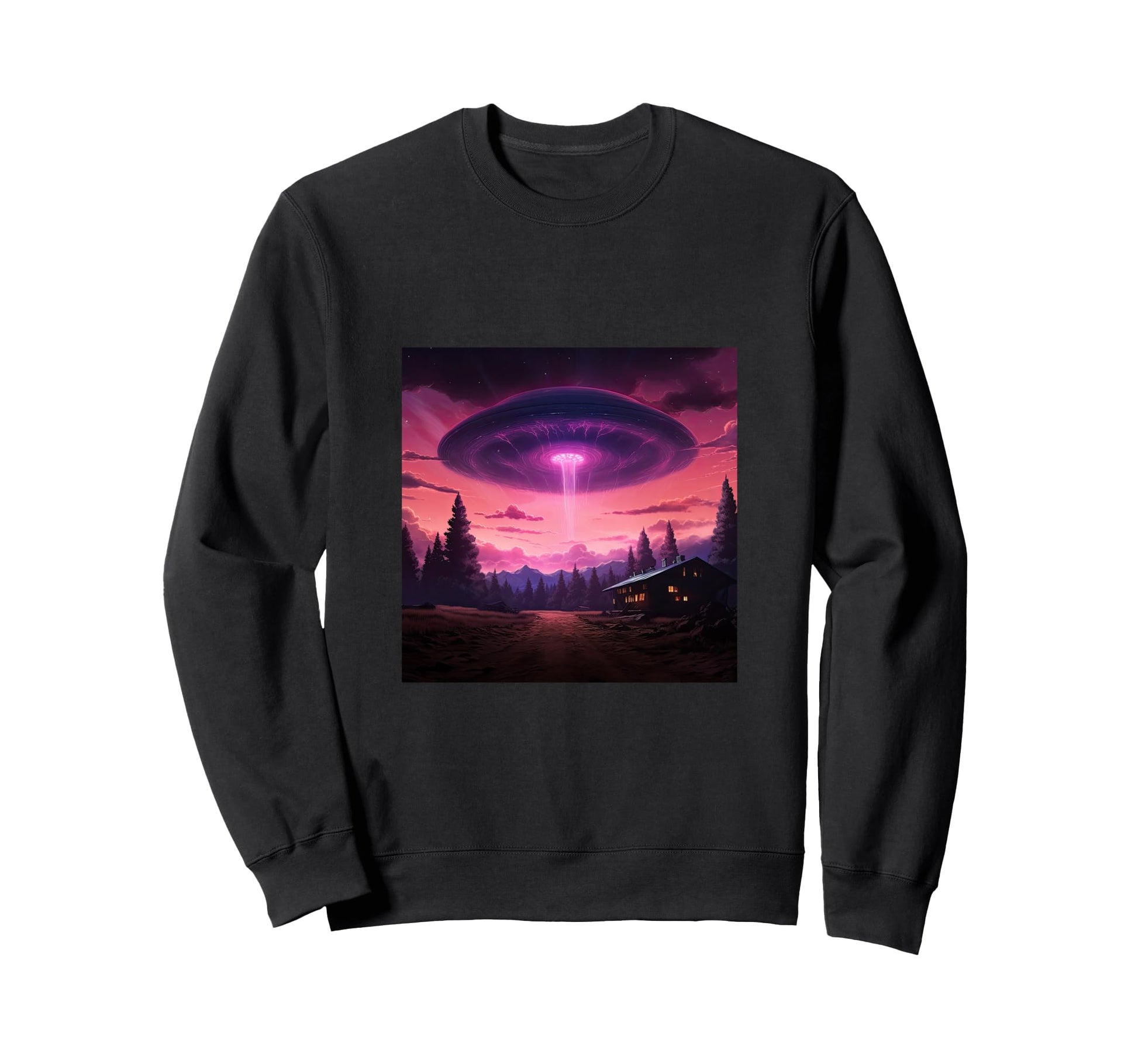Alien Abduction Alien Vaporwave Ufo Sweatshirt - Trendy Graphic for Adults - T-Shirt, Sweatshirt, Hoodie
