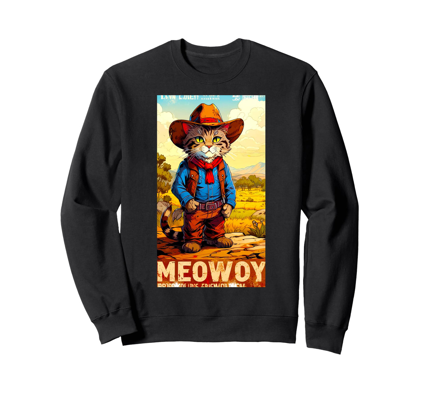 Meowdy Partner Funny Country Side Cat Sweatshirt - Graphic Print Men Women - T-Shirt, Sweatshirt, Hoodie