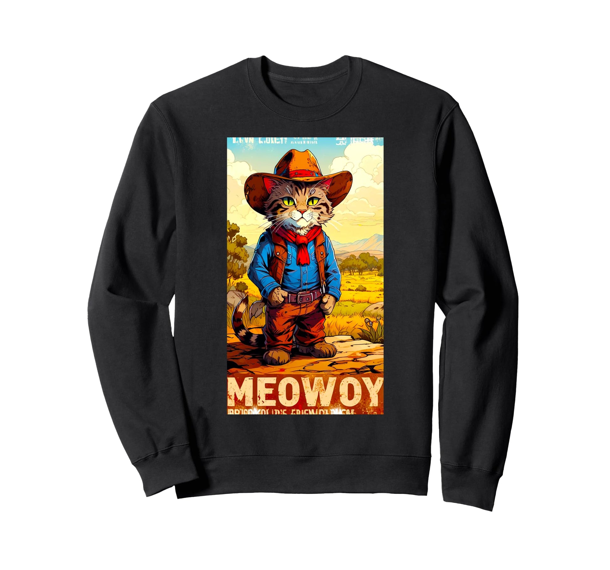 Meowdy Partner Funny Country Side Cat Sweatshirt - Graphic Print Men Women - T-Shirt, Sweatshirt, Hoodie