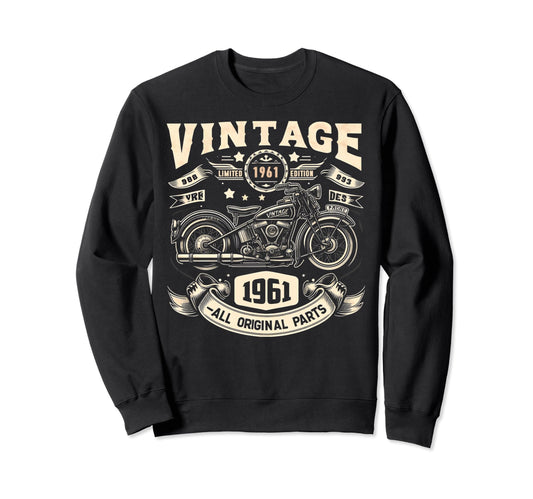 1961 Born 1961 63Th Birthday Sweatshirt - Unique Graphic Men Women - T-Shirt, Sweatshirt, Hoodie