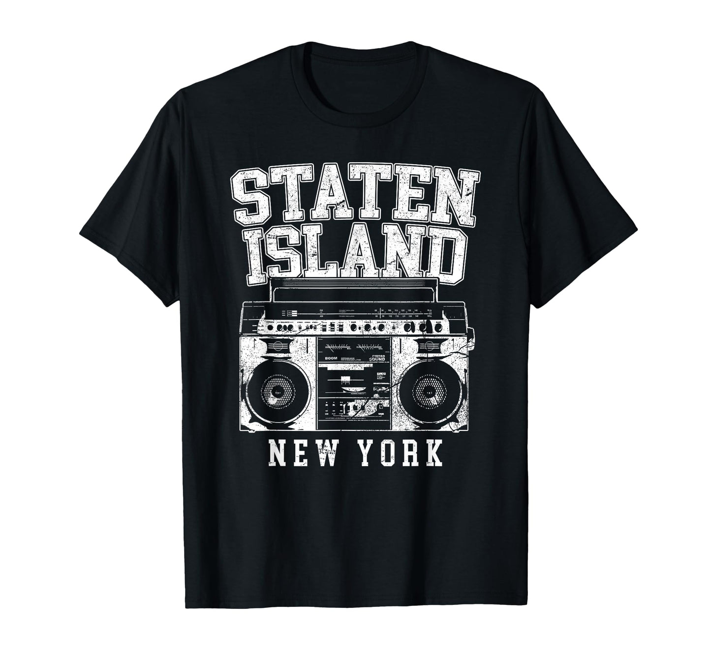 Staten Island New York Nyc Boombox Old T-Shirt - Graphic Print Men Women - T-Shirt, Sweatshirt, Hoodie