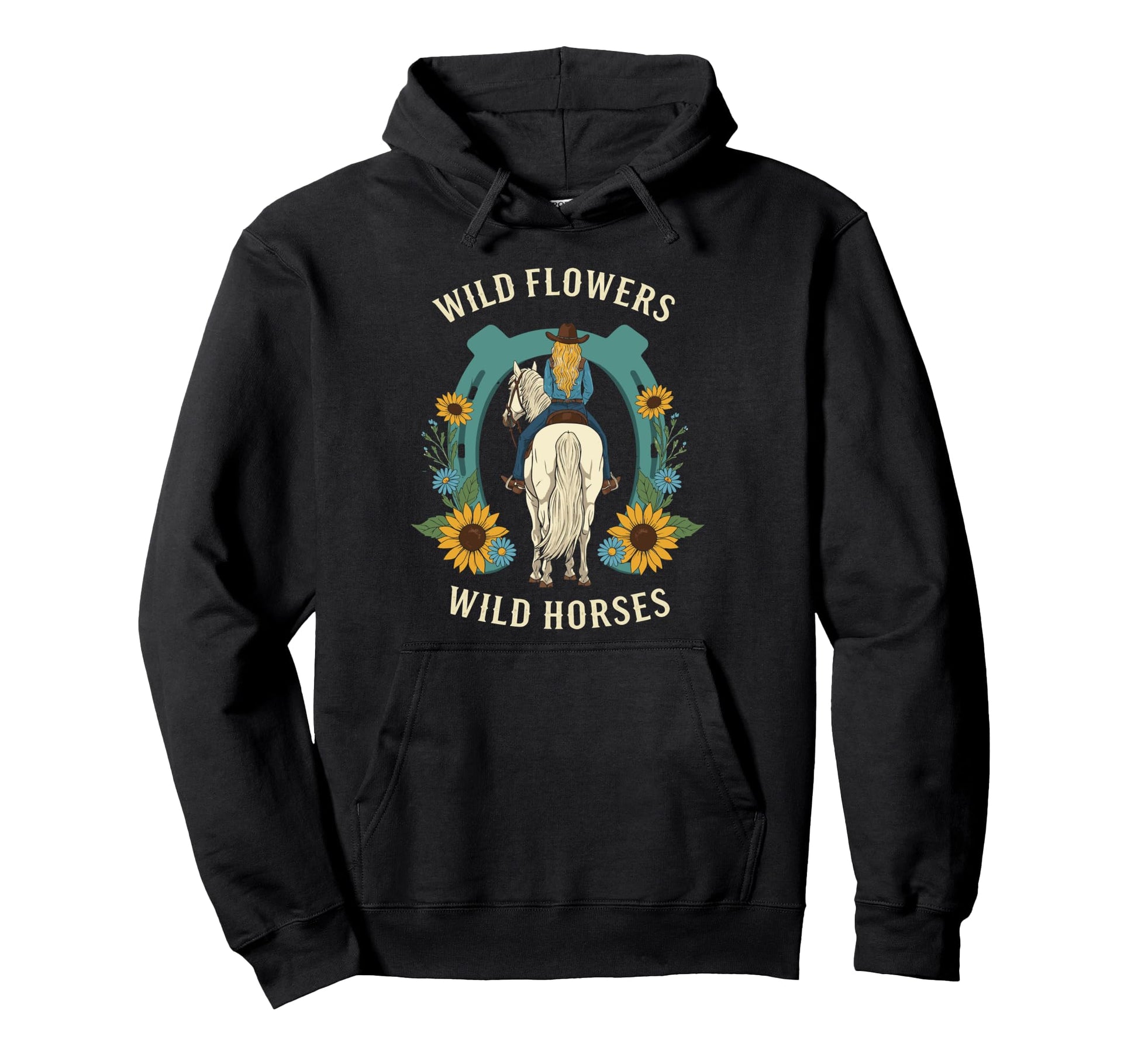 Wild Flowers Wild Horses Rodeo Hoodie - Streetwear Style for Adults - T-Shirt, Sweatshirt, Hoodie