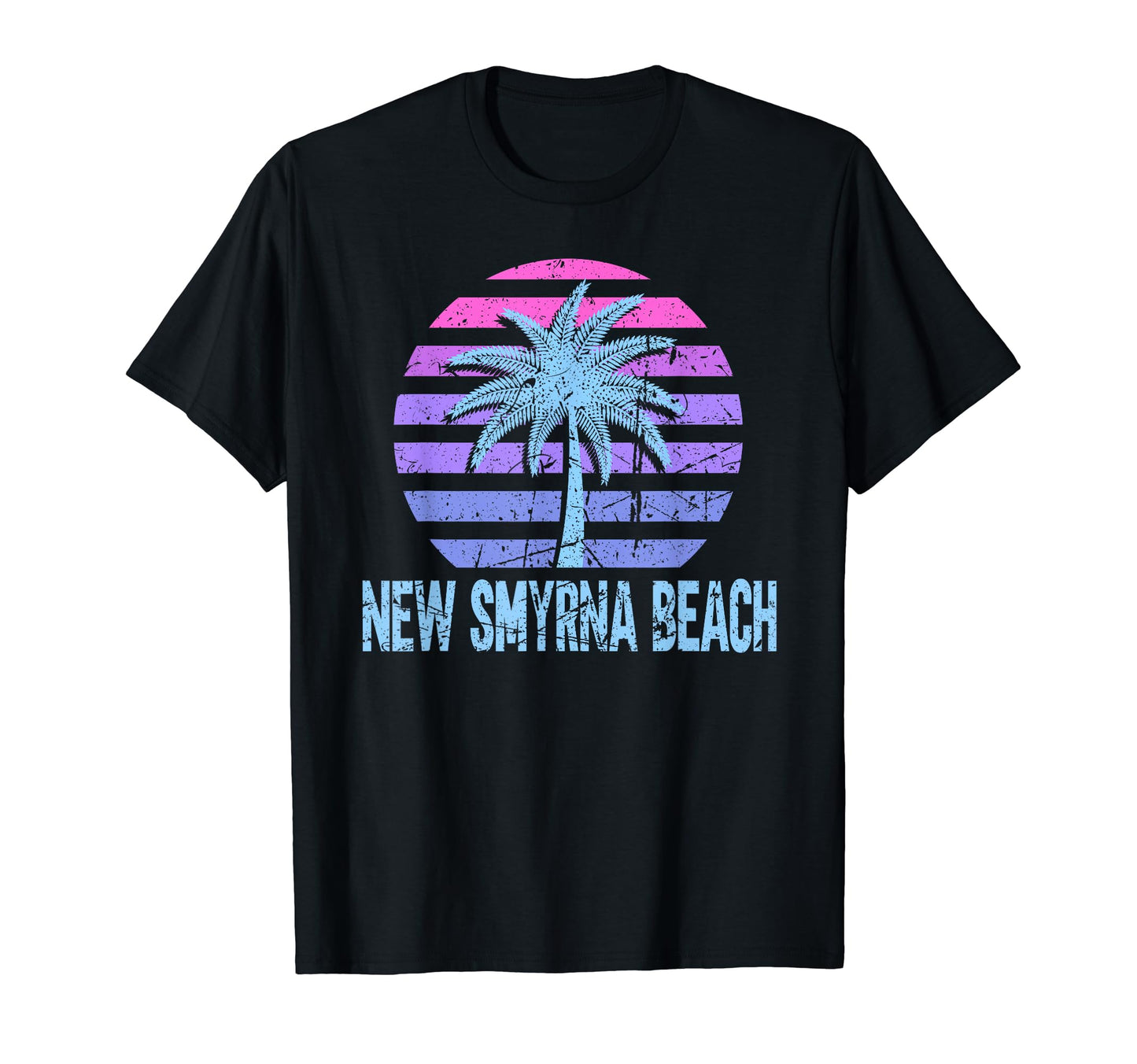 New Smyrna Beach Vacation Vaporwave T-Shirt - Novelty Apparel Unisex - T-Shirt, Sweatshirt, Hoodie