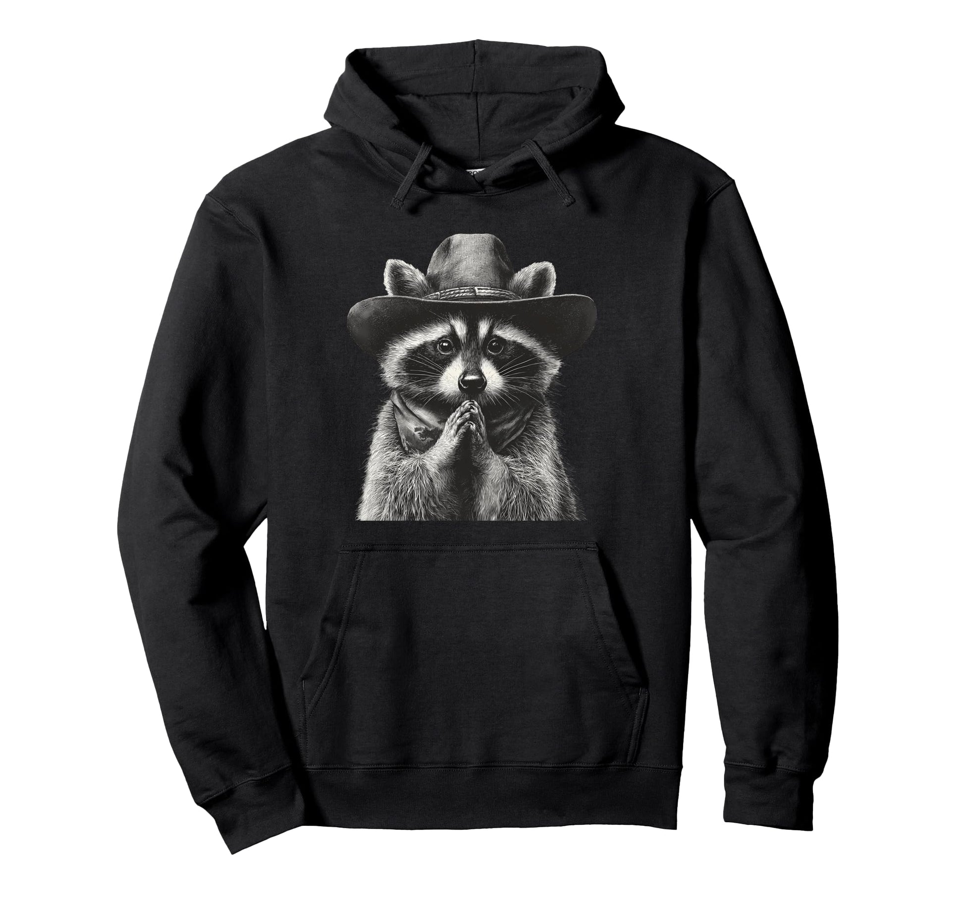 Raccoon Cowboy Trash Panda Cowgirl Hoodie - Aesthetic Graphic Men Women - T-Shirt, Sweatshirt, Hoodie