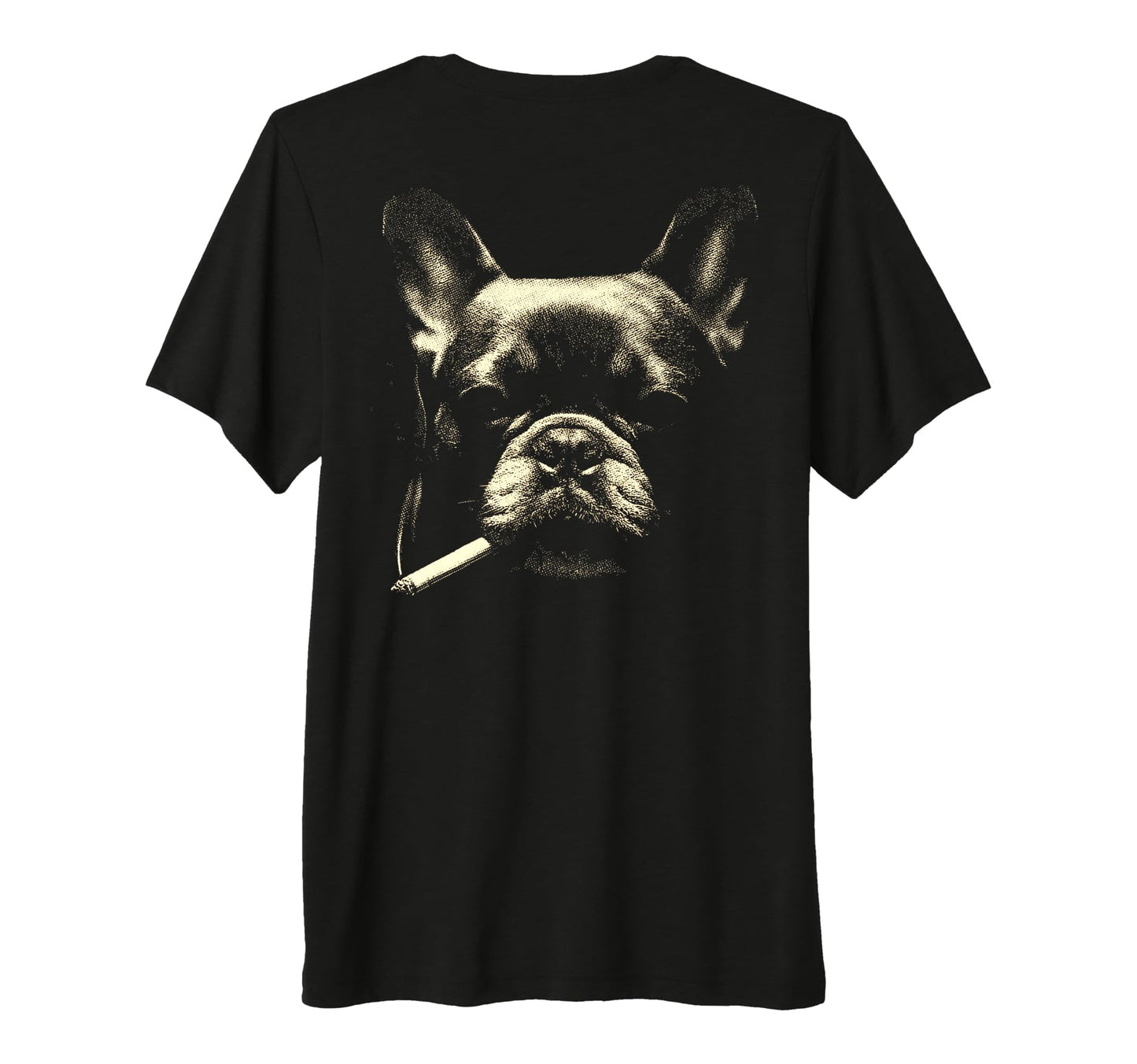 French Bulldog Smoking Cigarette Grunge T-Shirt - Unique Graphic Unisex - T-Shirt, Sweatshirt, Hoodie