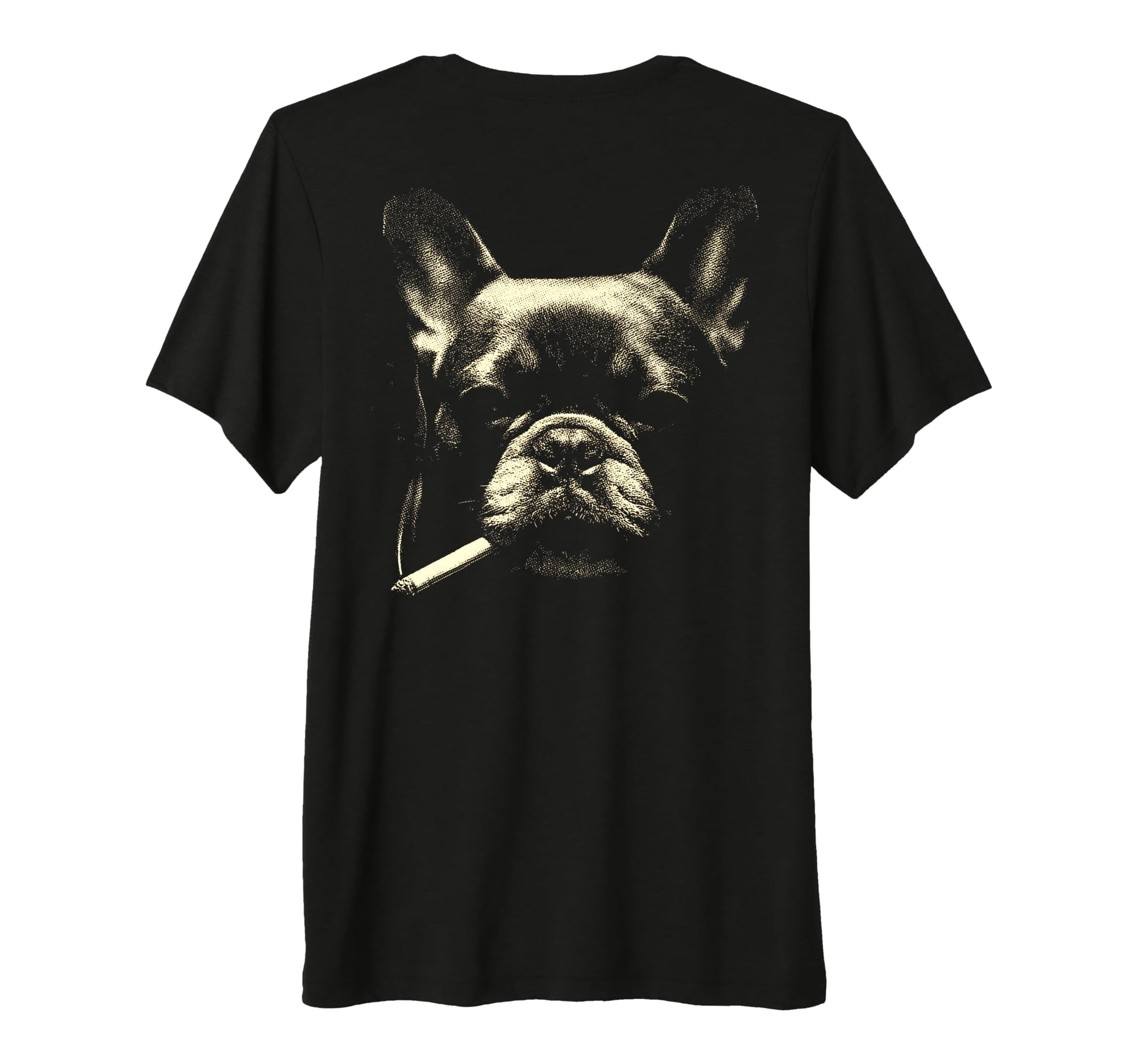 French Bulldog Smoking Cigarette Grunge T-Shirt - Unique Graphic Unisex - T-Shirt, Sweatshirt, Hoodie