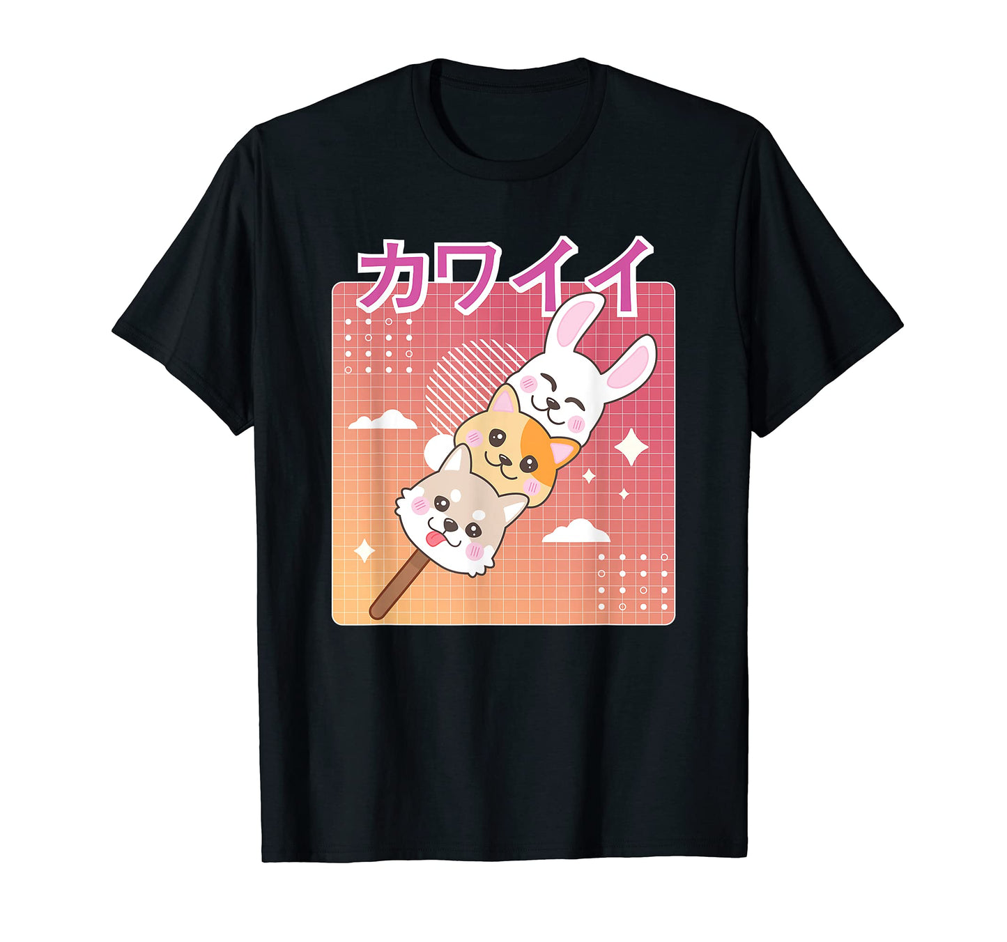 Kawaii Bunny Shiba Neko Dango Japanese T-Shirt - Novelty Apparel Men Women - T-Shirt, Sweatshirt, Hoodie