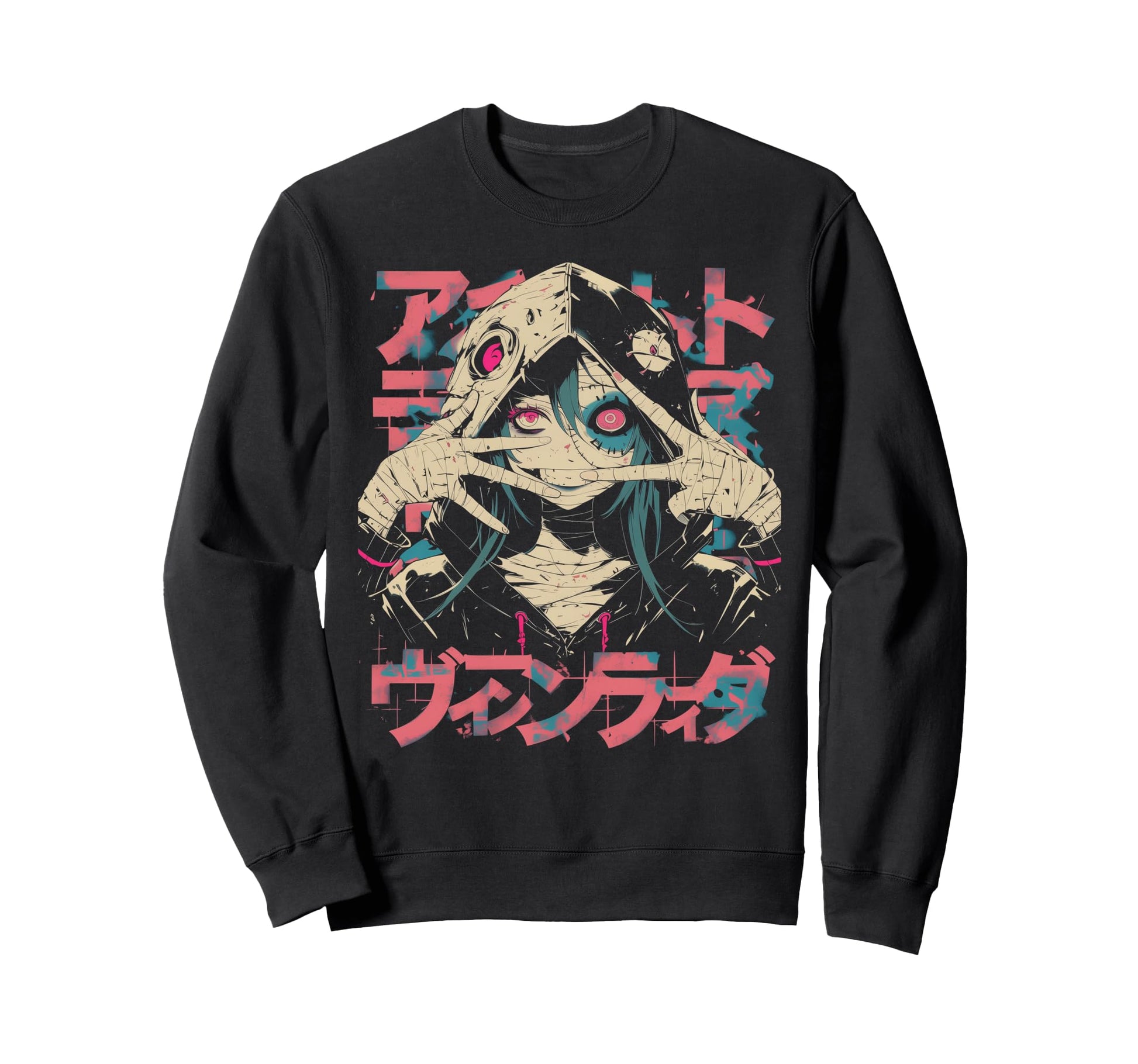 Goth Grunge Demon Anime Waifu Sweatshirt - Casual Everyday Wear Men Women - T-Shirt, Sweatshirt, Hoodie