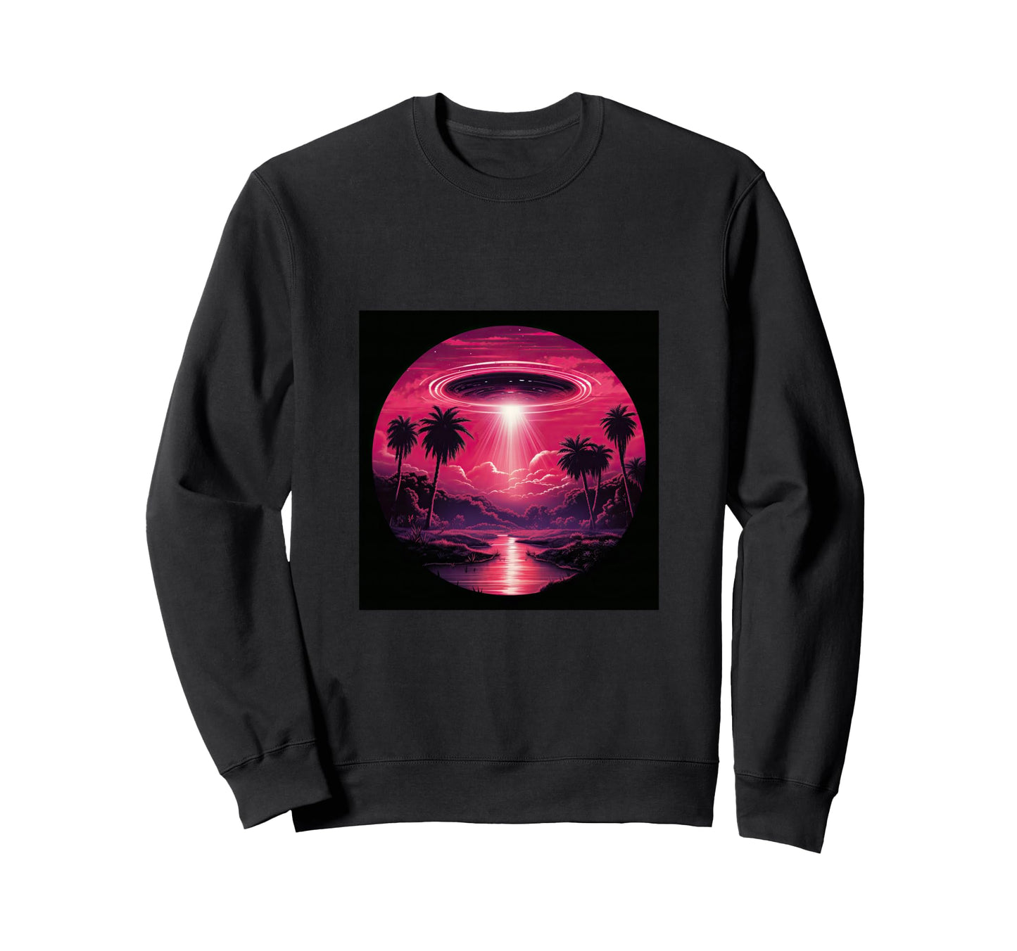 Alien Abduction Alien Vaporwave Ufo Sweatshirt - Streetwear Style Unisex - T-Shirt, Sweatshirt, Hoodie