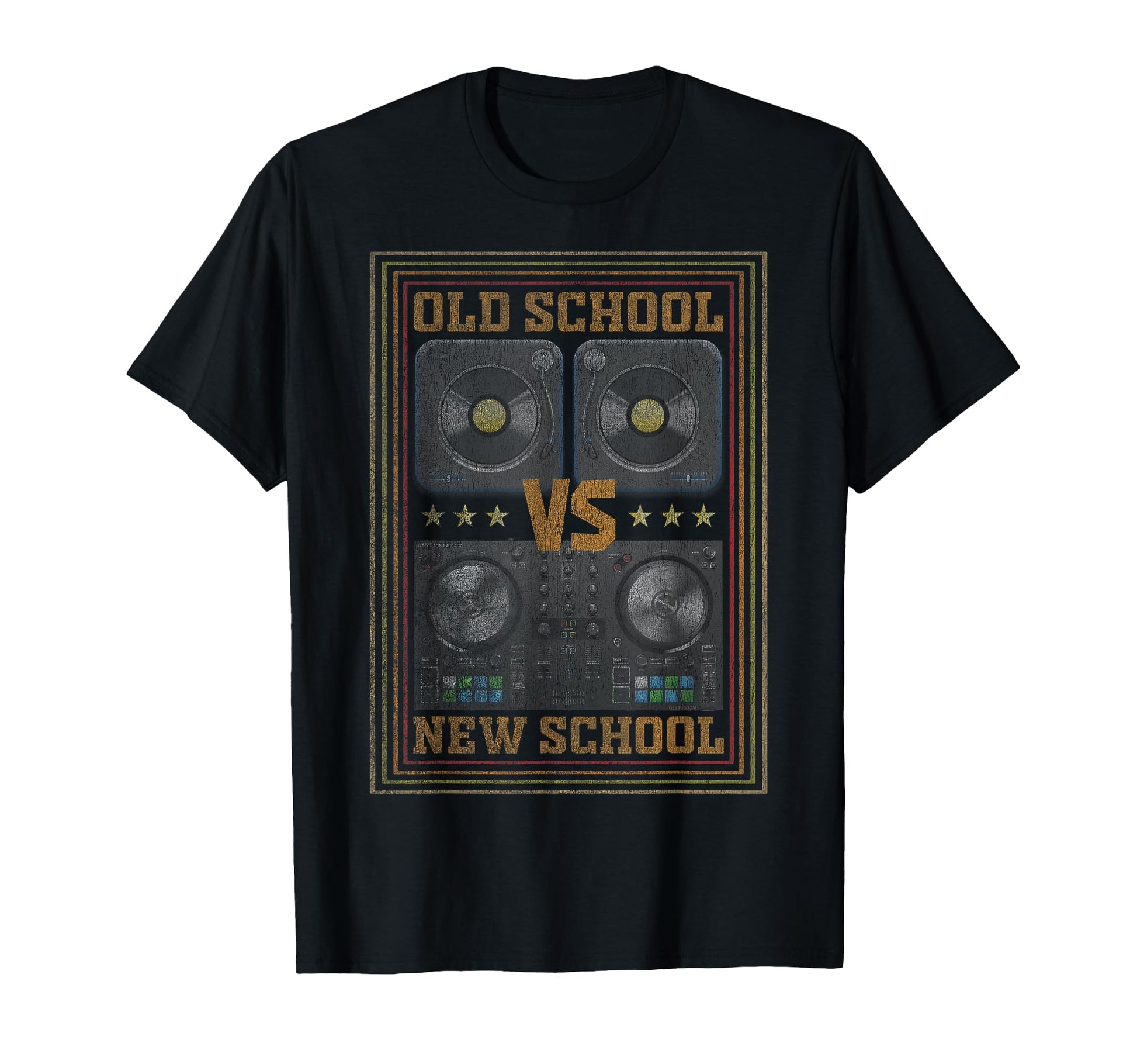Old School Dj Mixer Vs New School Dj Mixer T-Shirt - Graphic Print Unisex - T-Shirt, Sweatshirt, Hoodie